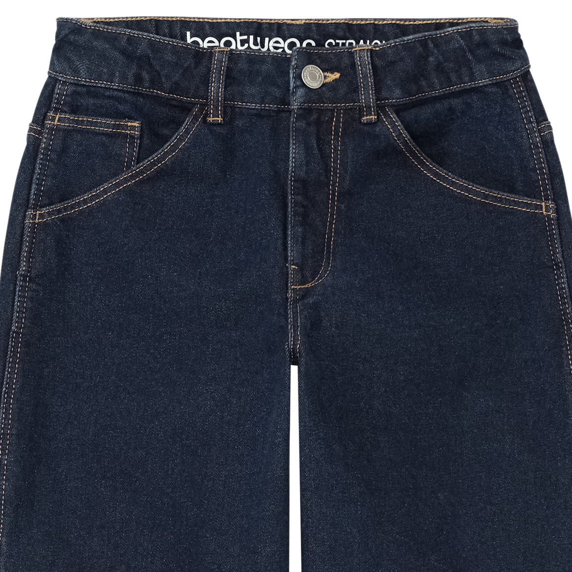 Rechte meisjesjeans in raw denim