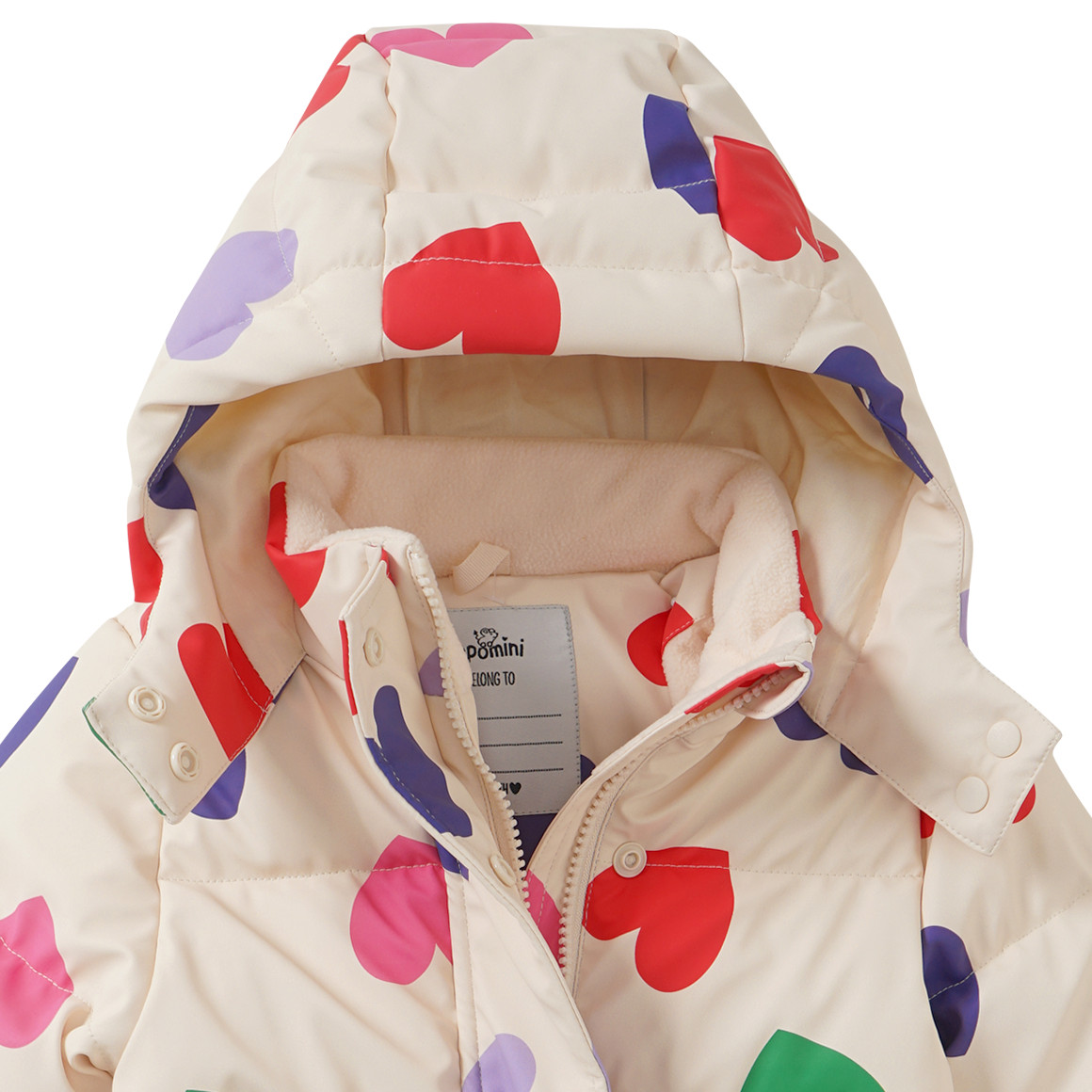 Baby pufferjas met hartjes