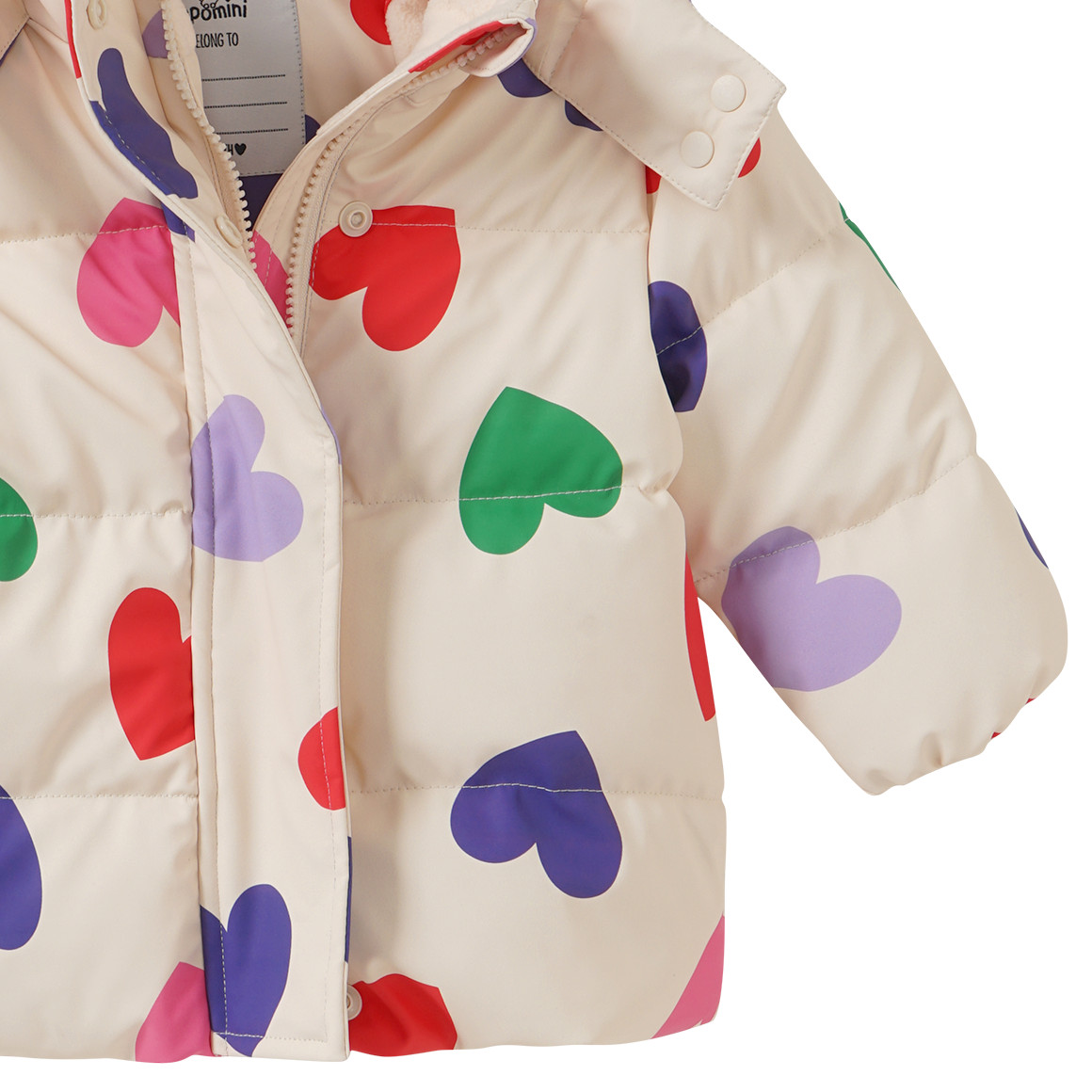 Baby pufferjas met hartjes