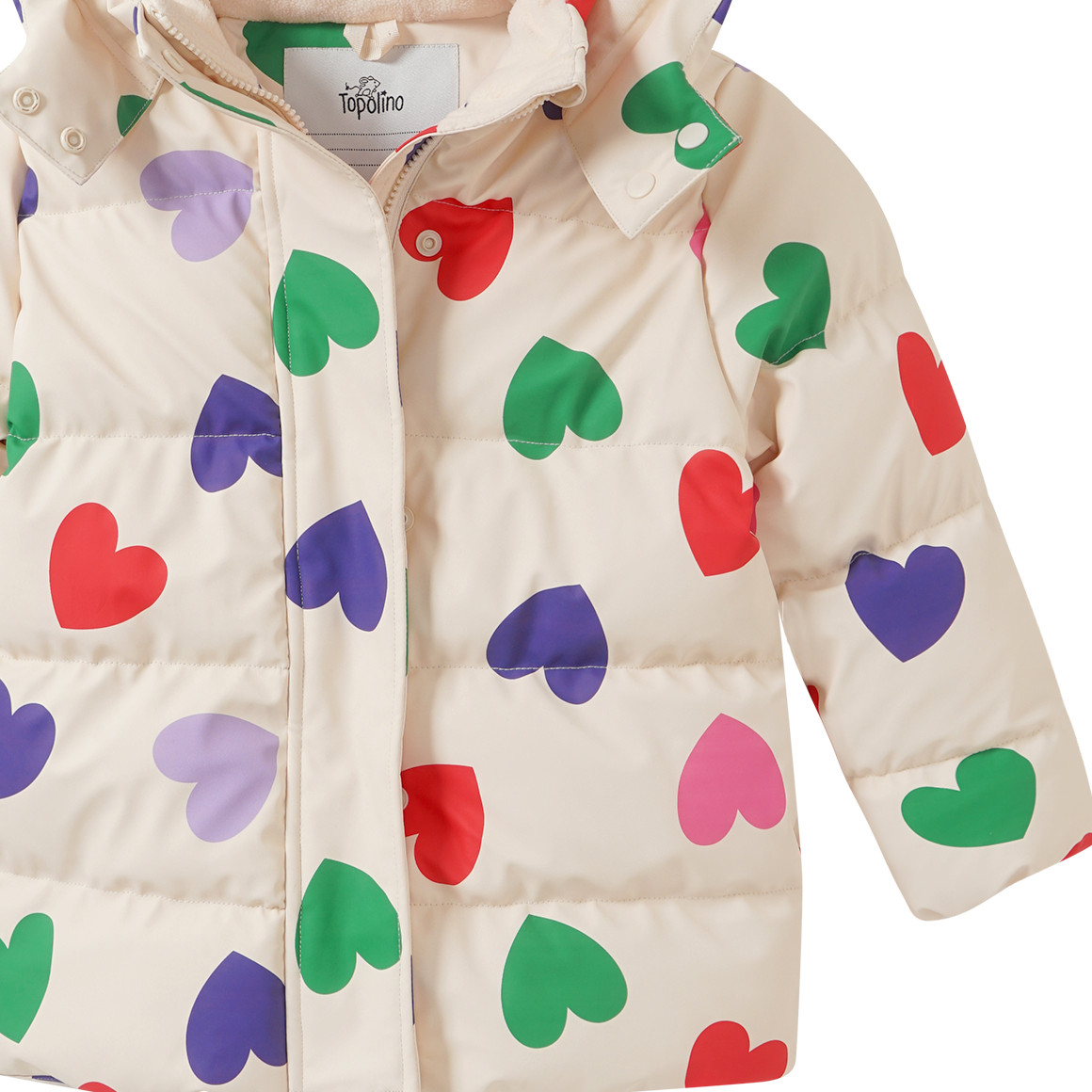 Pufferjack met hartjes voor meisjes