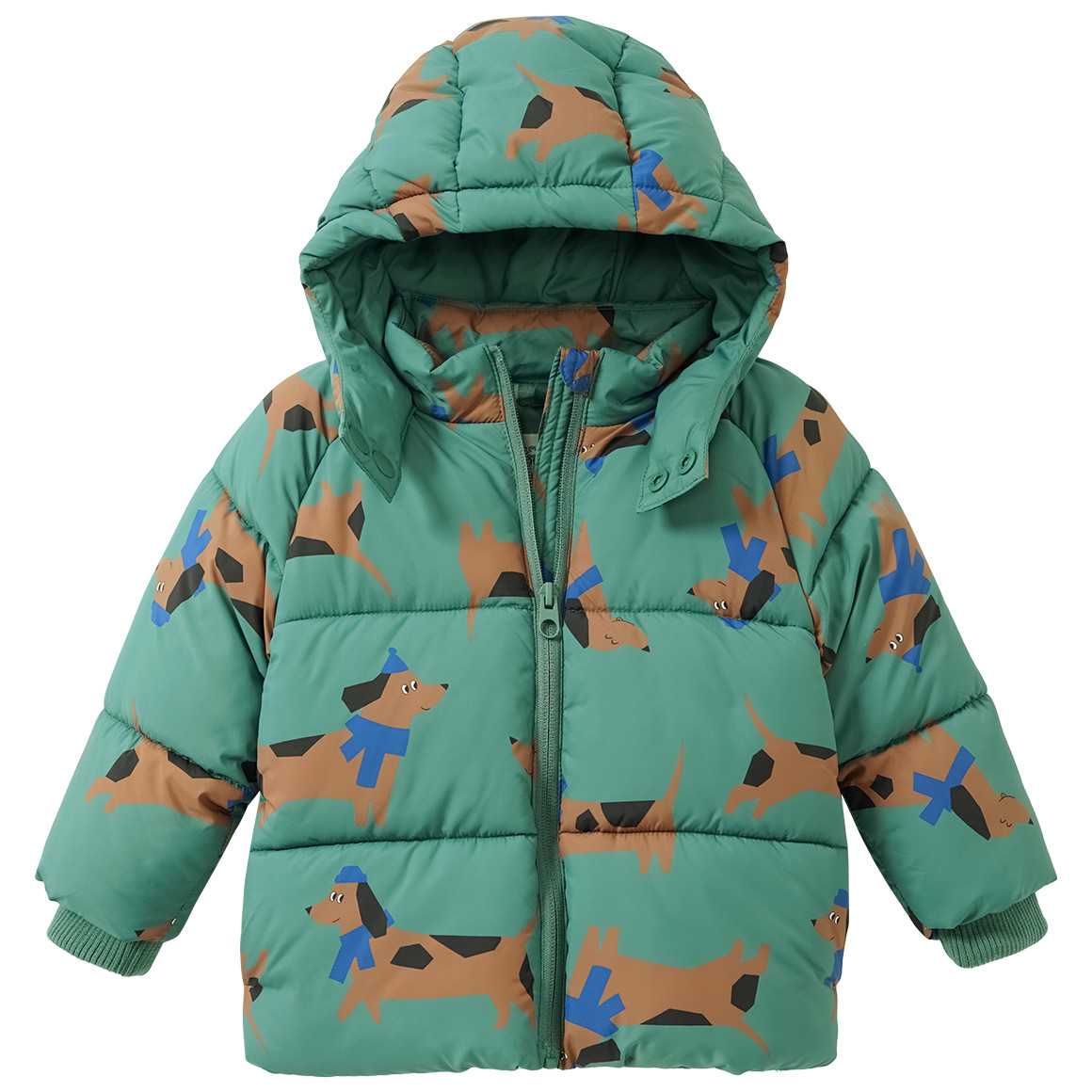 Baby pufferjack met teckel all-over