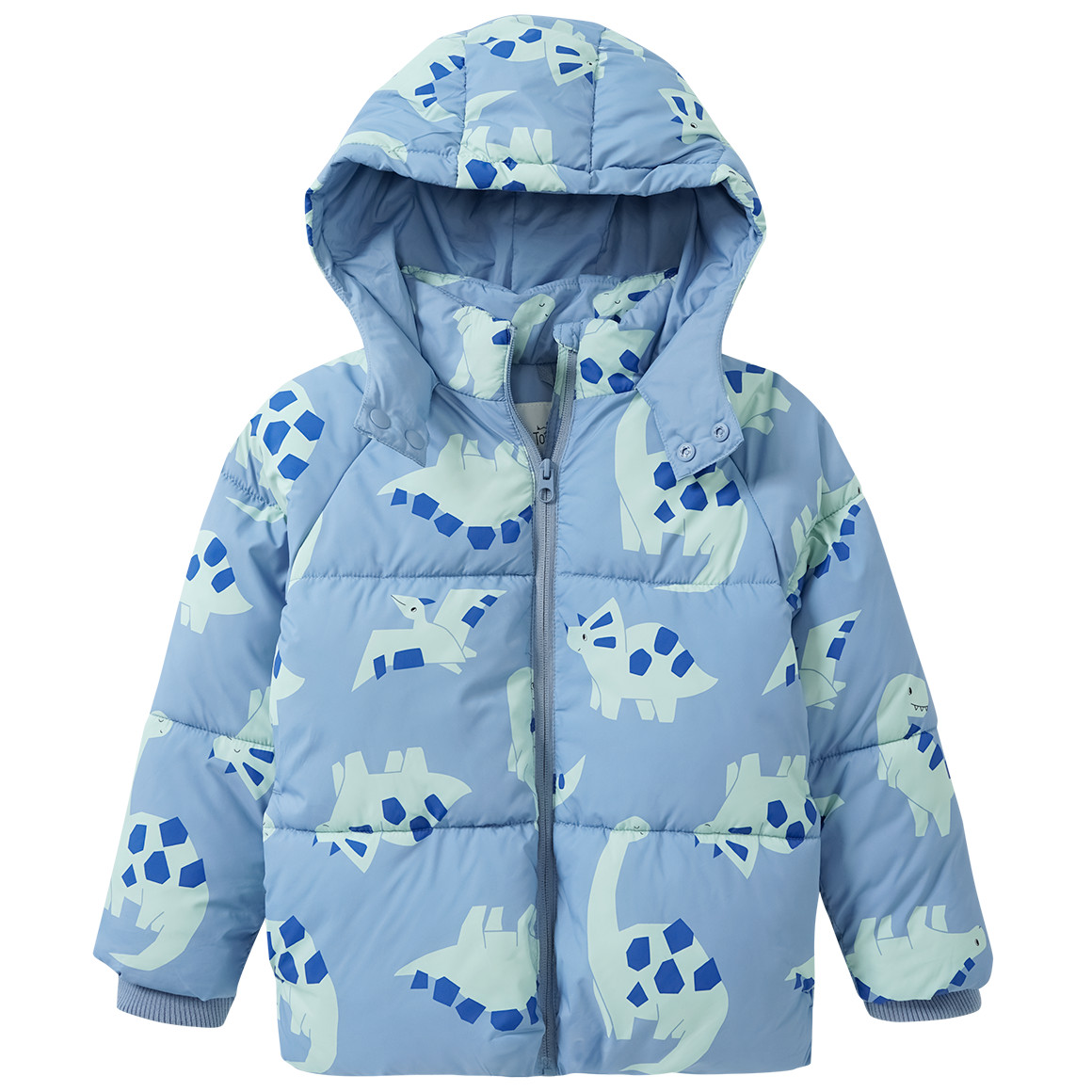 Jongens' pufferjack met dinosaurus all-over