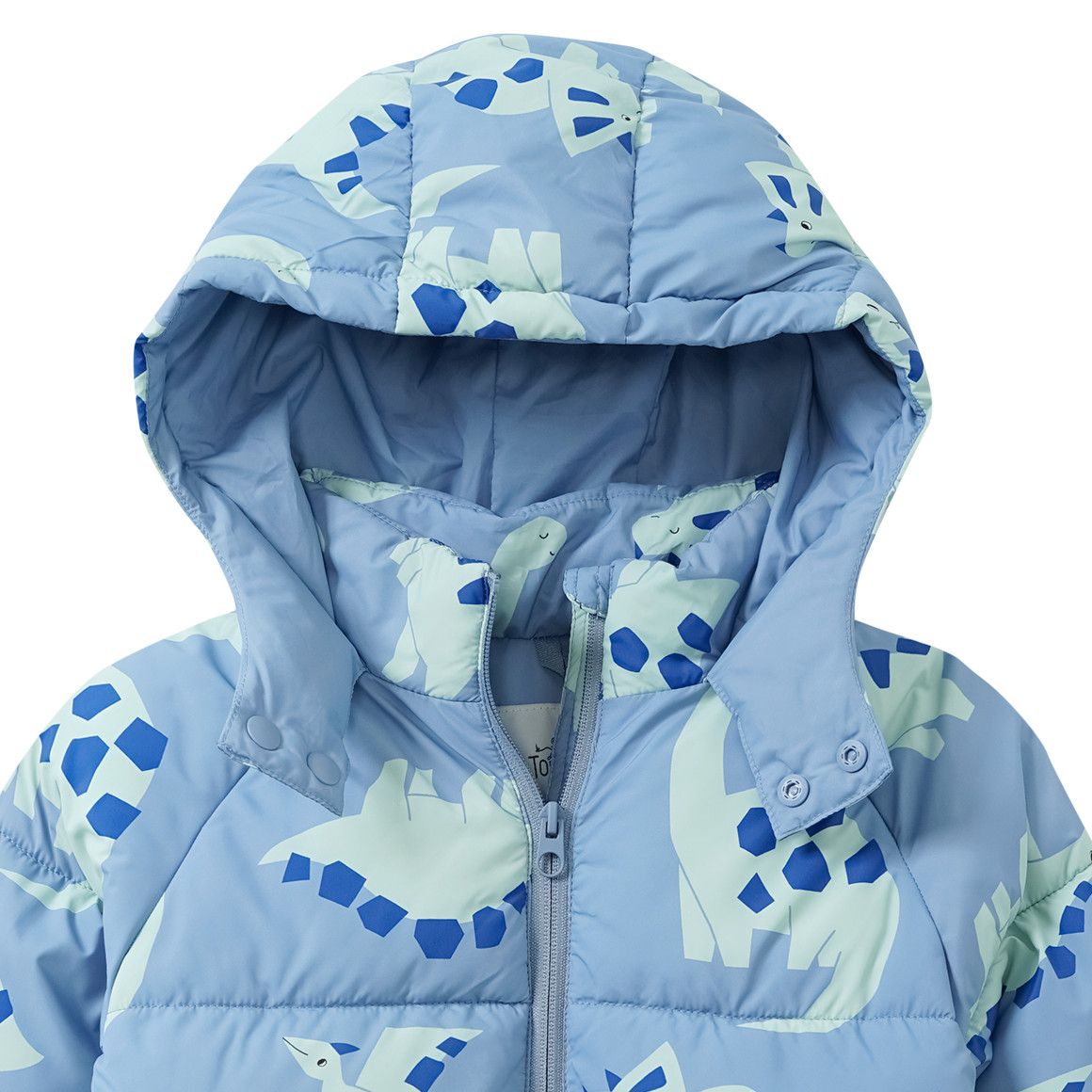 Jongens' pufferjack met dinosaurus all-over