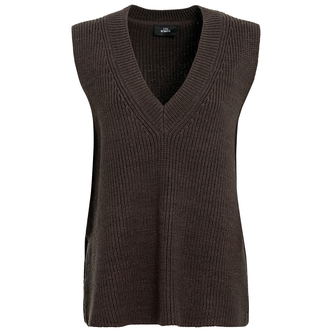 Gebreide damestrui met V-hals