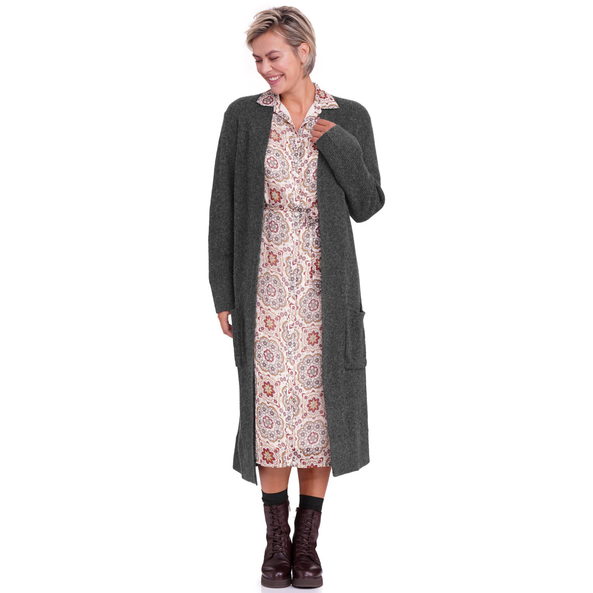 Damen Strickjacke im Long-Style
