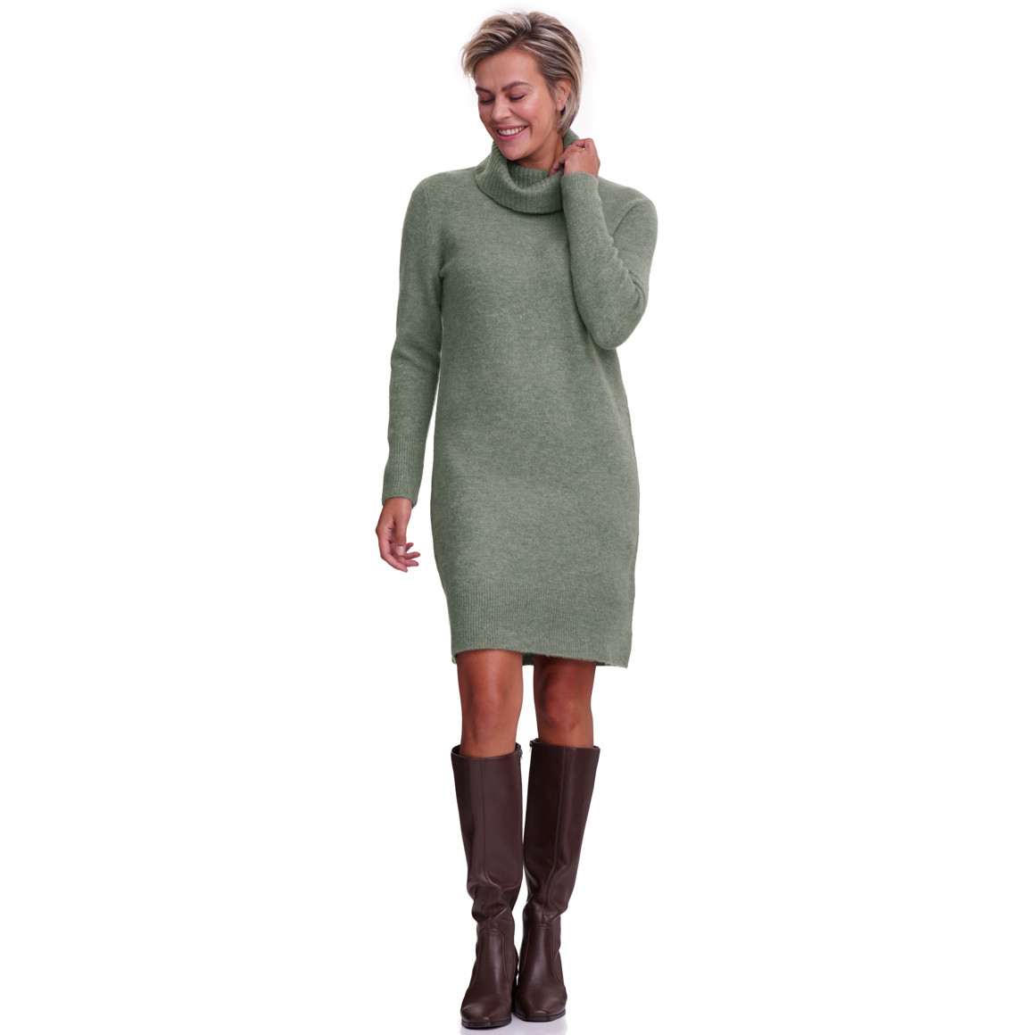 Dames gebreide jurk met col
