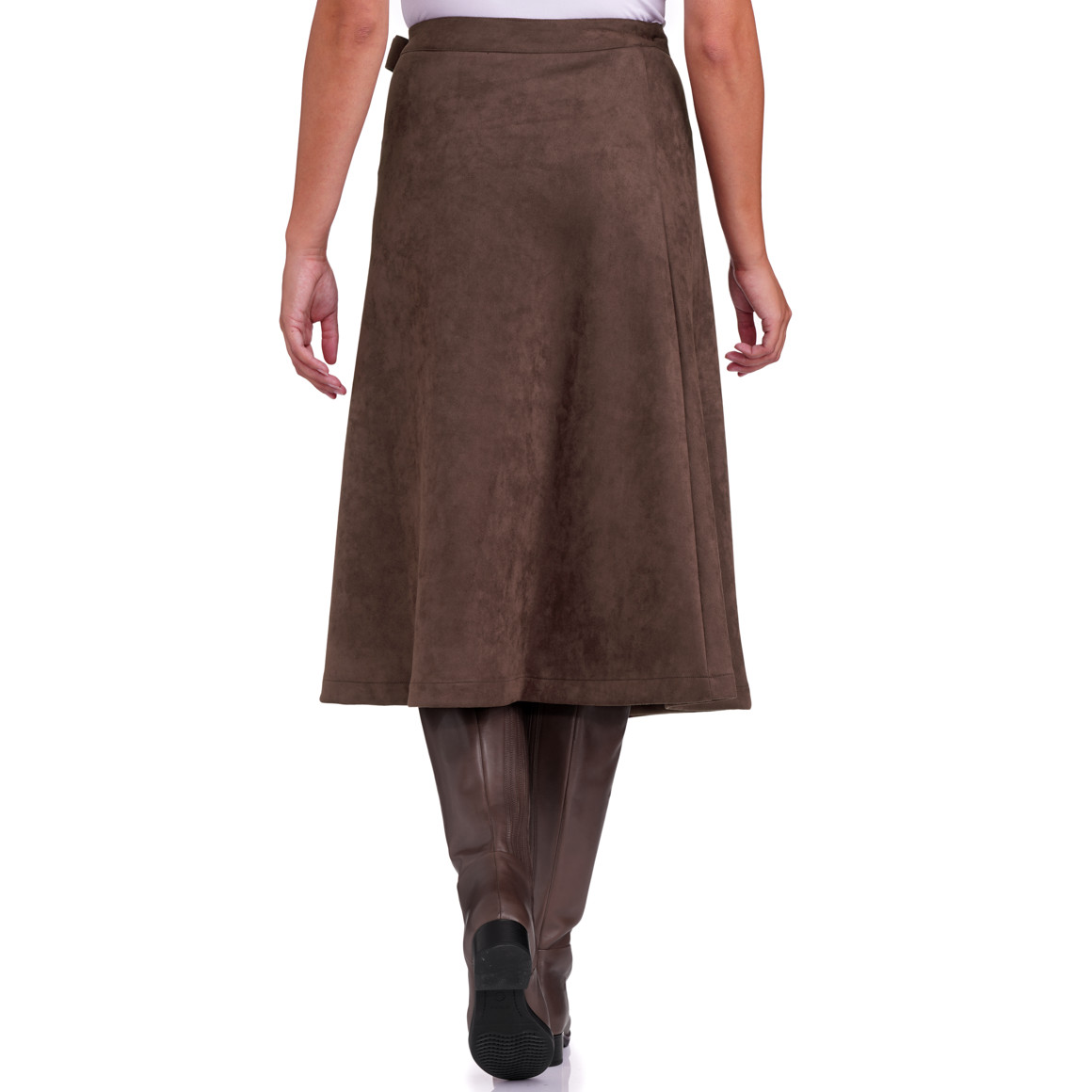 Dames wikkelrok in suède look