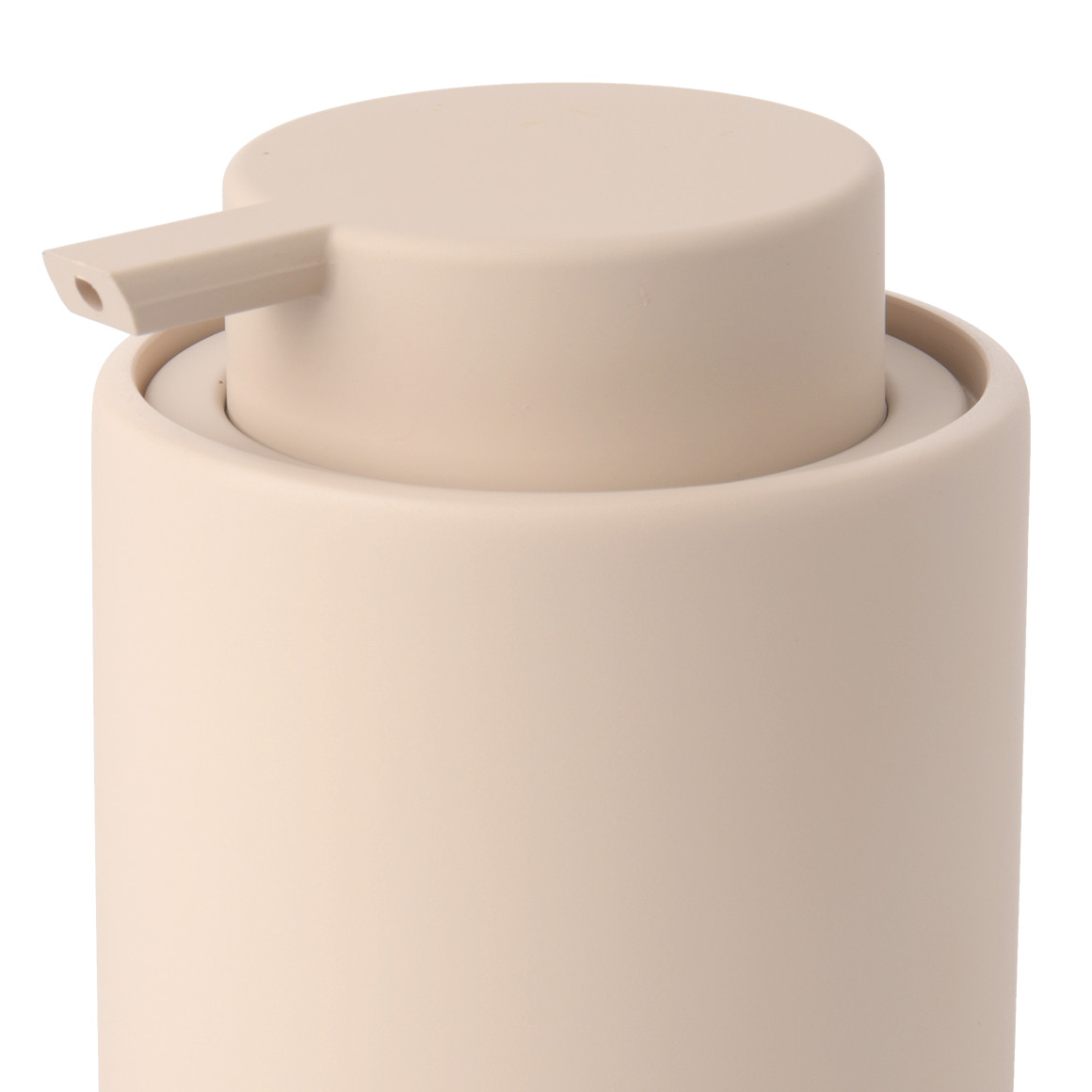 Zeepdispenser met soft-touch oppervlak