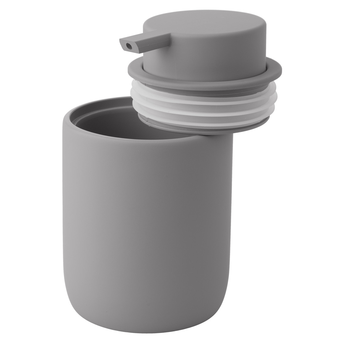 Zeepdispenser met soft-touch oppervlak