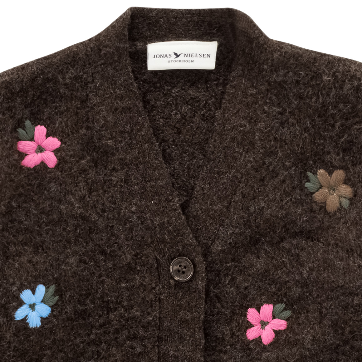 Mädchen Strickjacke mit Blumen-Allover