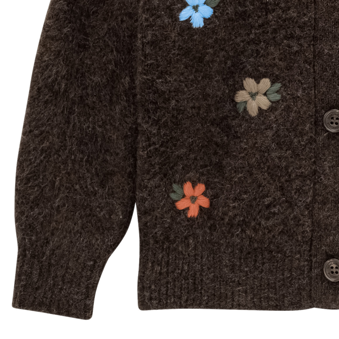 Mädchen Strickjacke mit Blumen-Allover