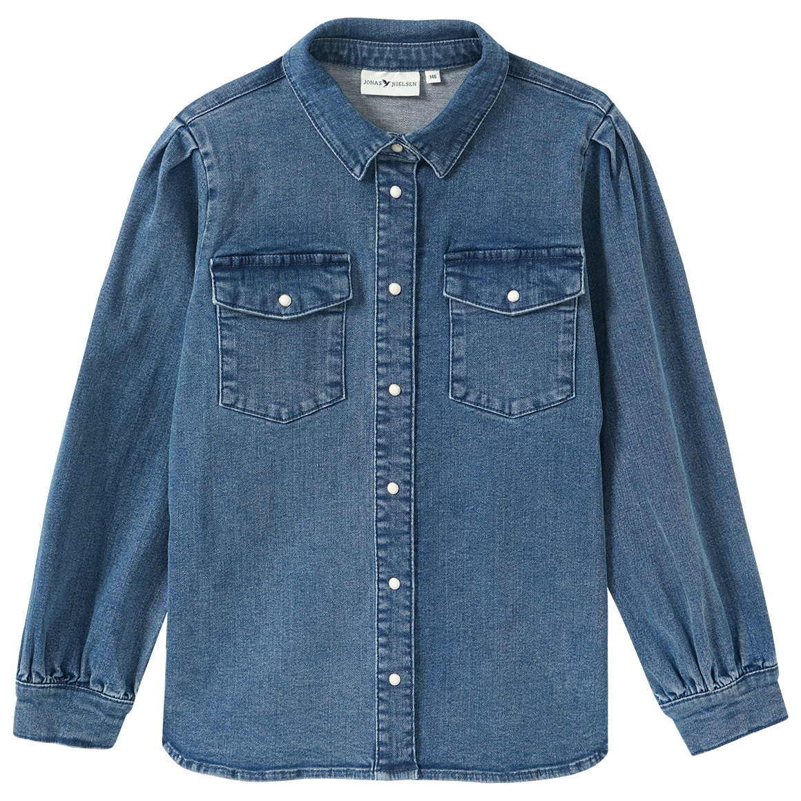 Jeansblouse voor meisjes met drukknopen