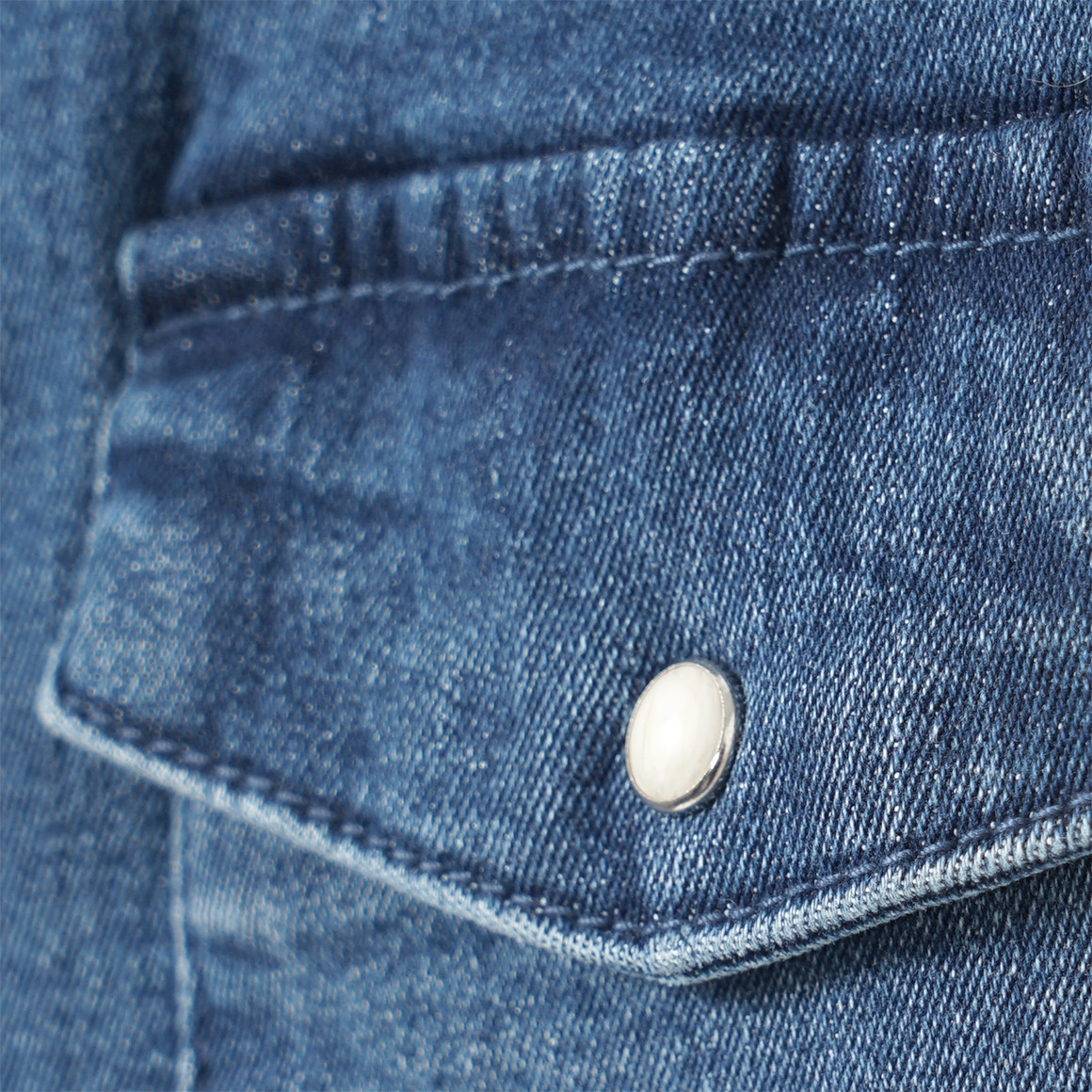 Jeansblouse voor meisjes met drukknopen