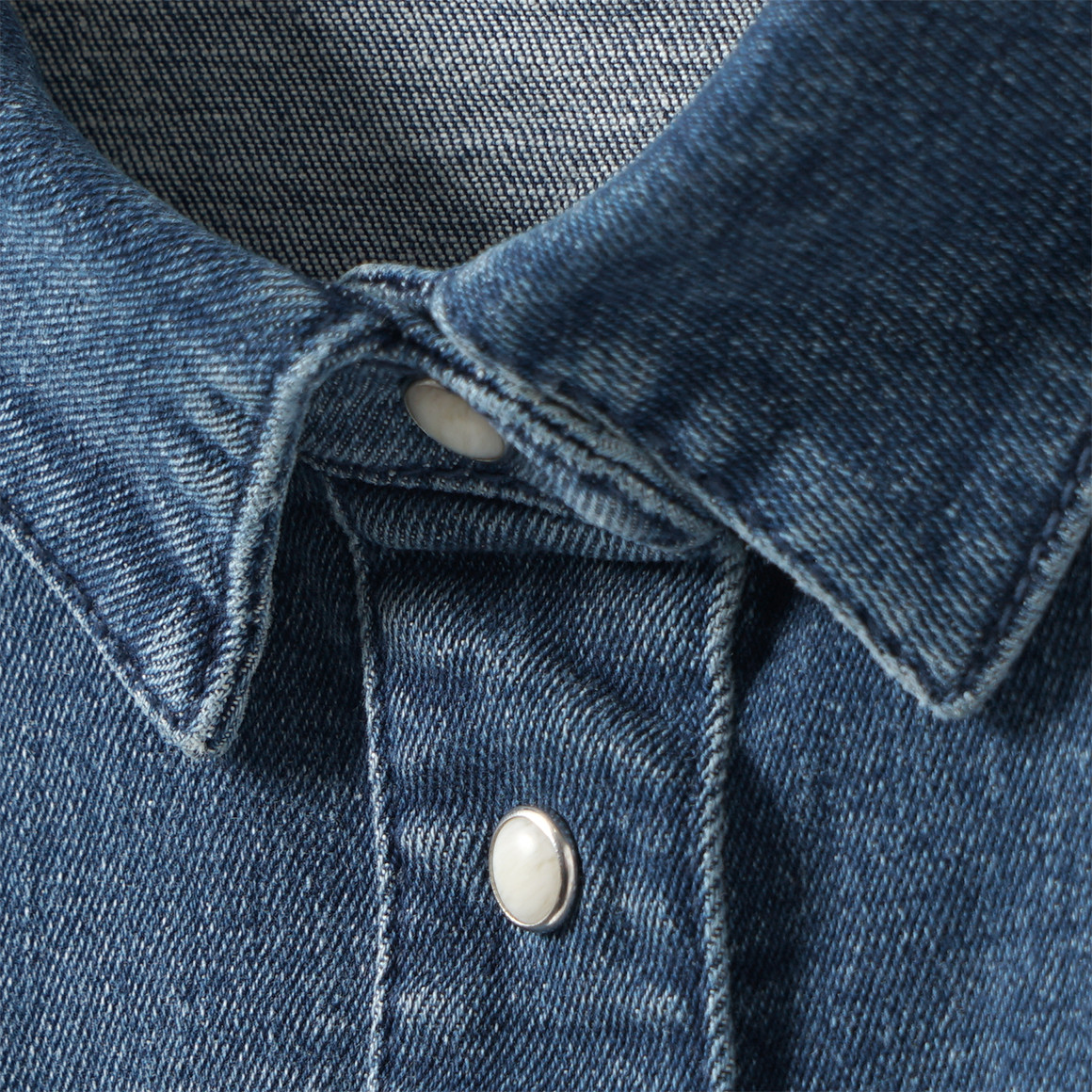 Jeansblouse voor meisjes met drukknopen