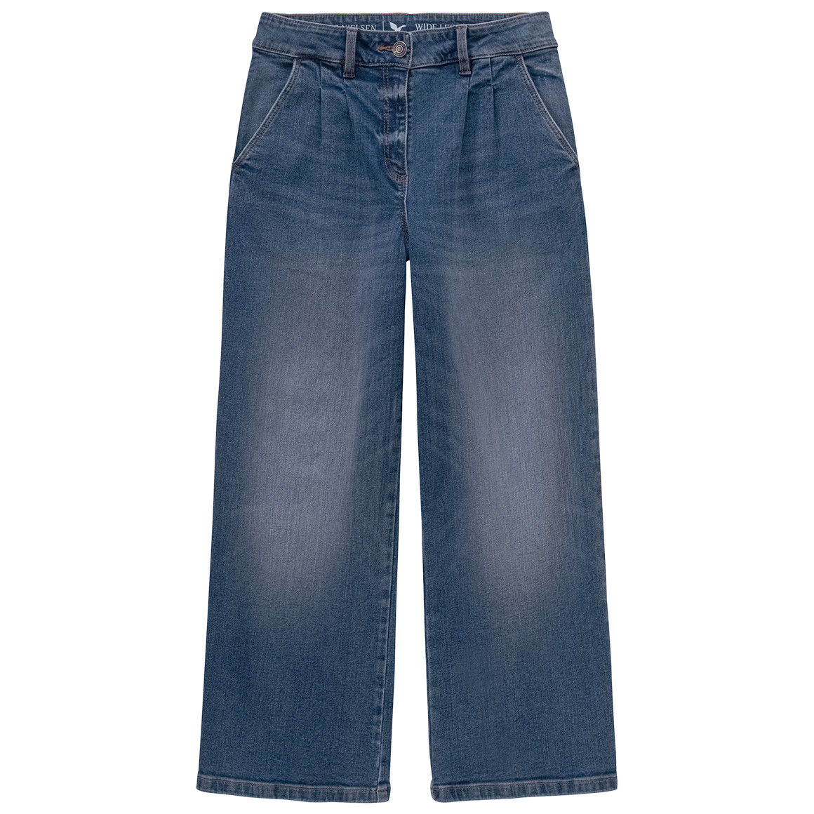 Wijde jeans met used wassing voor meisjes