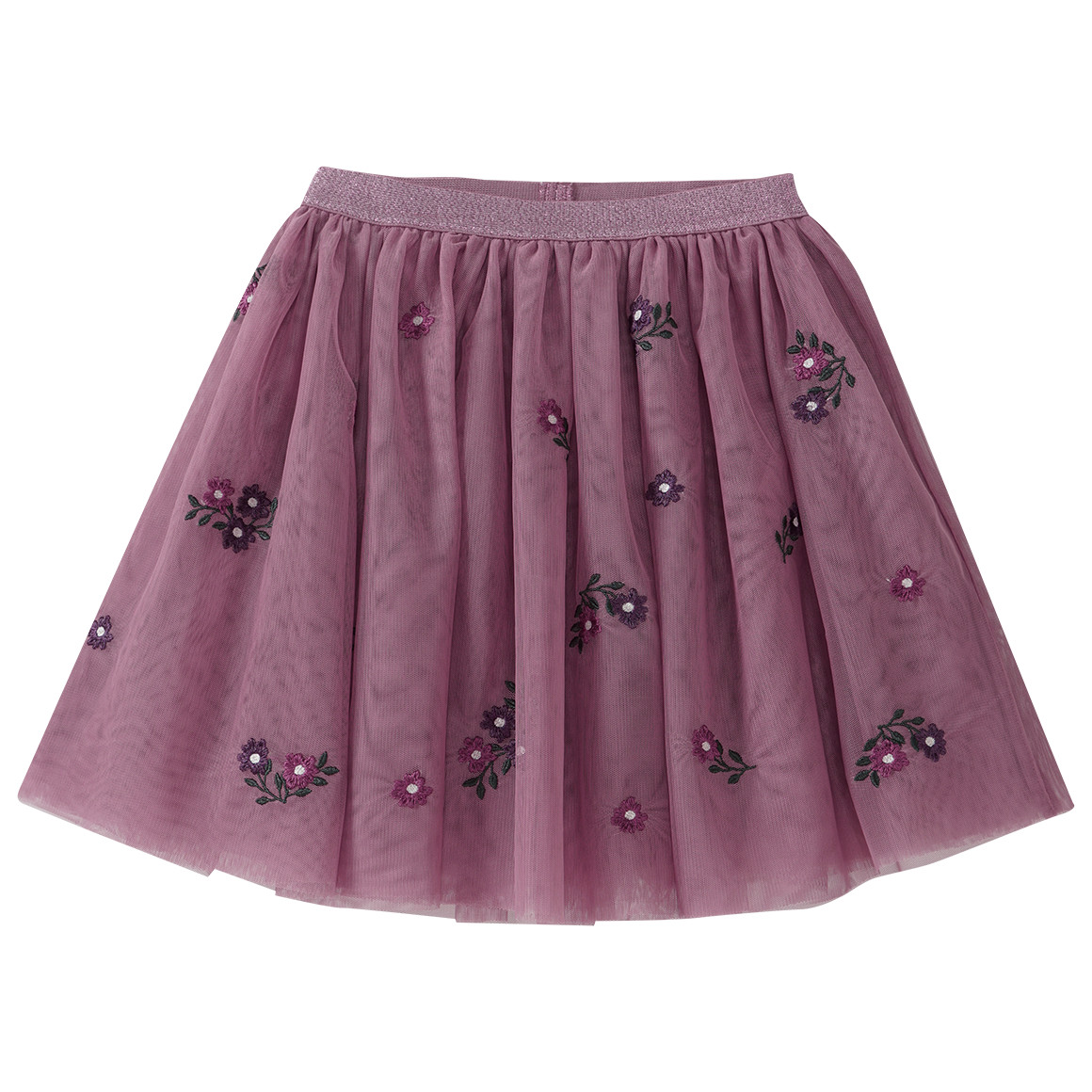 Meisjesrok van tule met bloemenborduursel