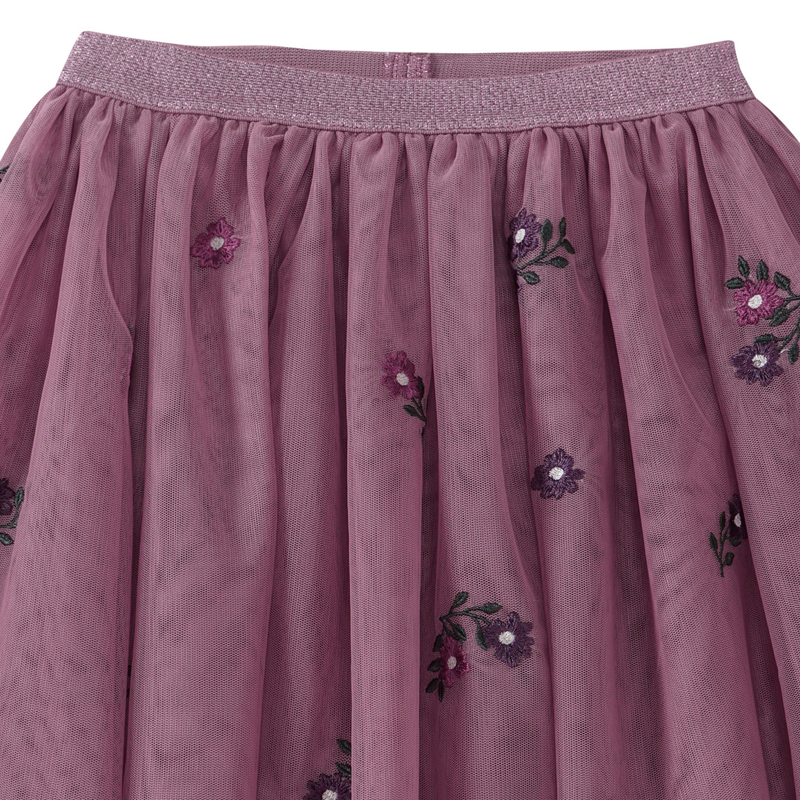 Meisjesrok van tule met bloemenborduursel