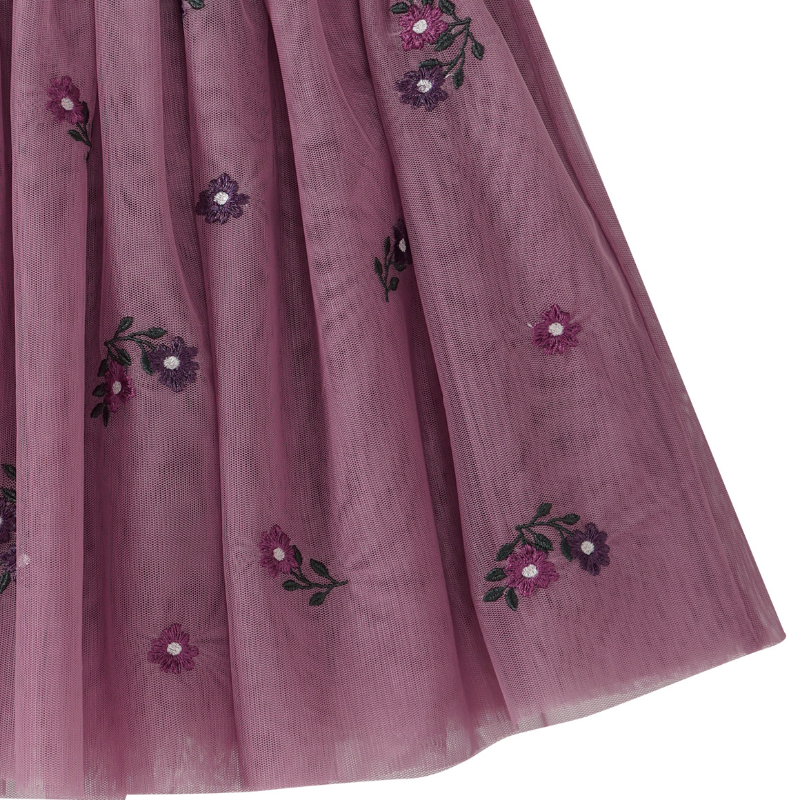 Meisjesrok van tule met bloemenborduursel