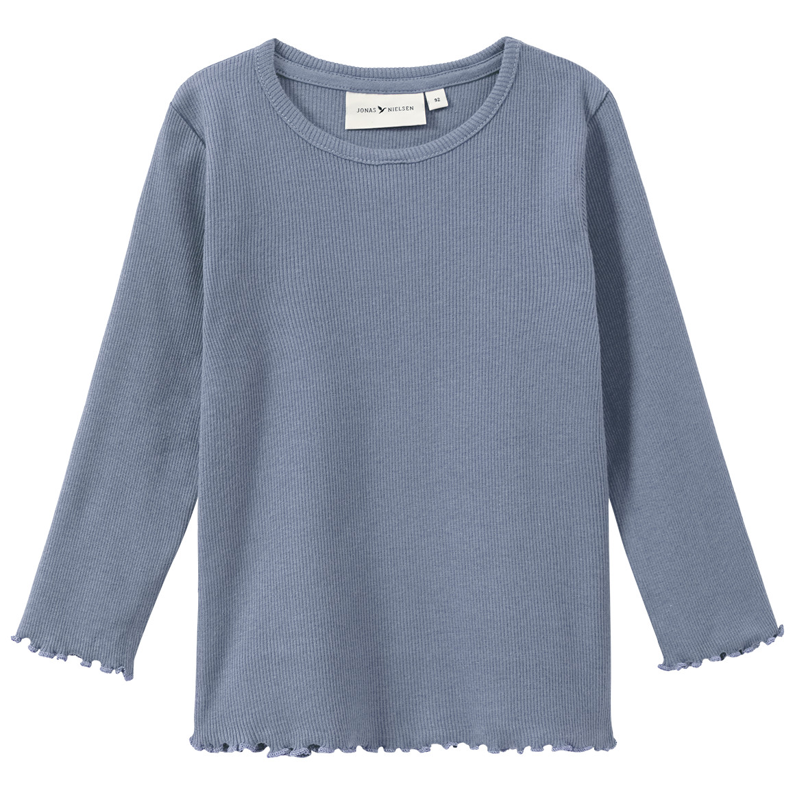 Meisjeshemd met lange mouwen en geribde textuur