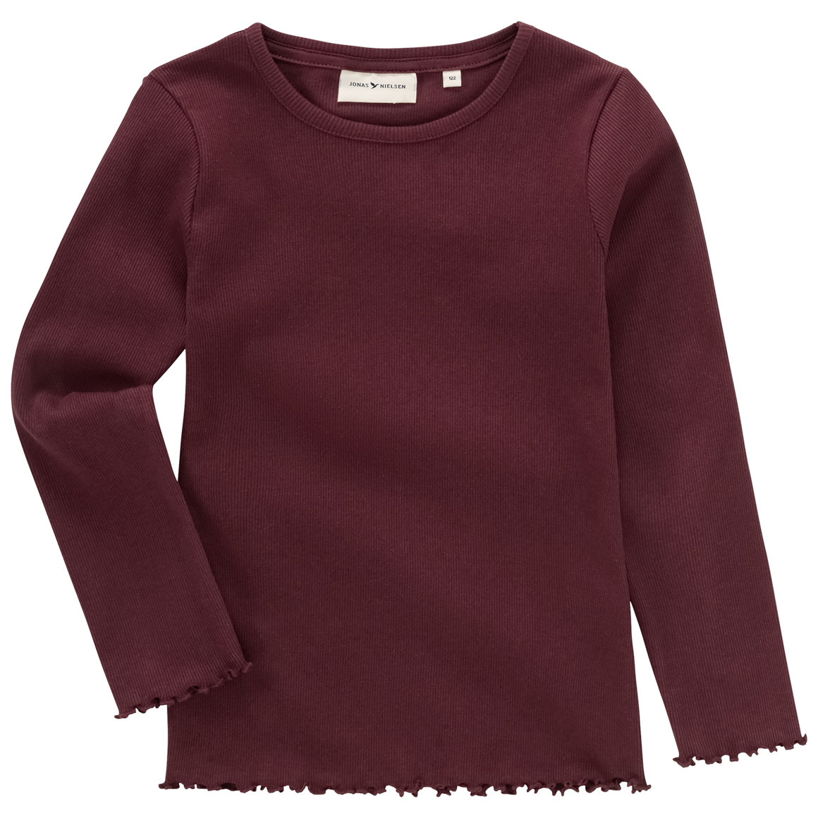 Meisjeshemd met lange mouwen en geribde textuur