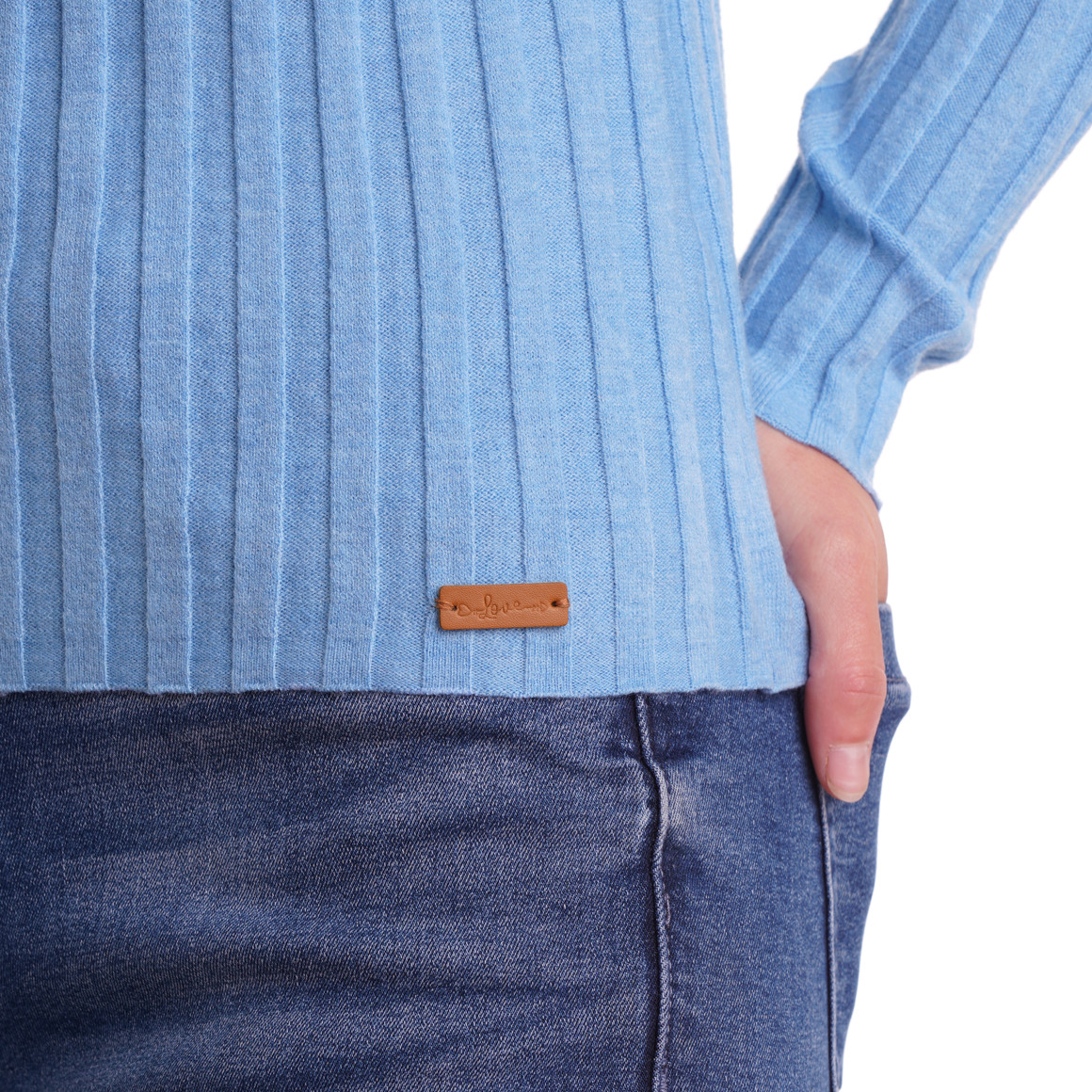 Dameshemd met lange mouwen en coltrui