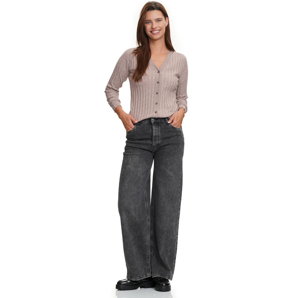 Damen Strickjacke mit V-Ausschnitt