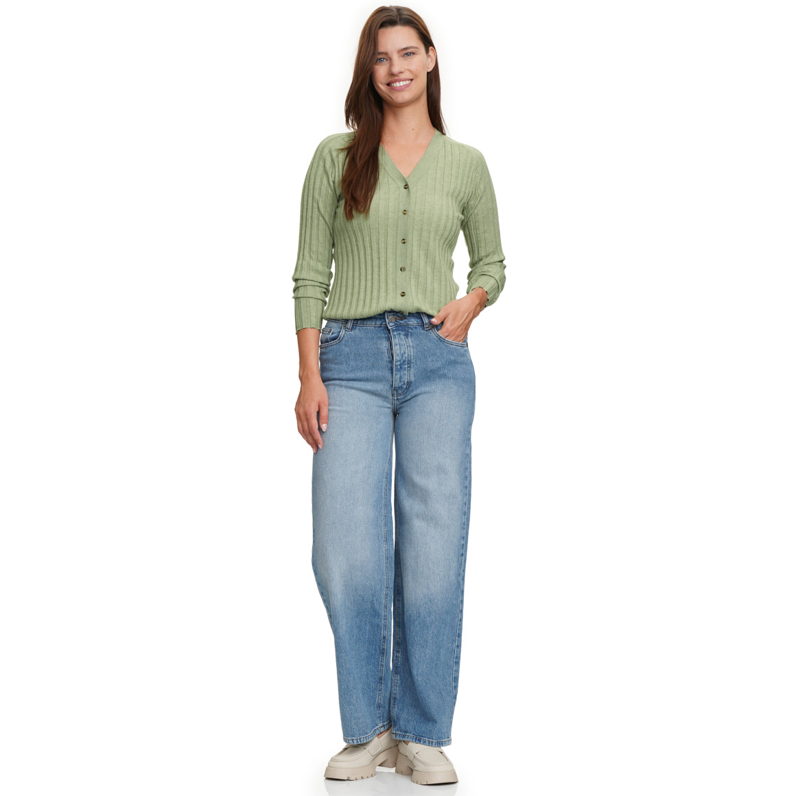 Damen Strickjacke mit V-Ausschnitt