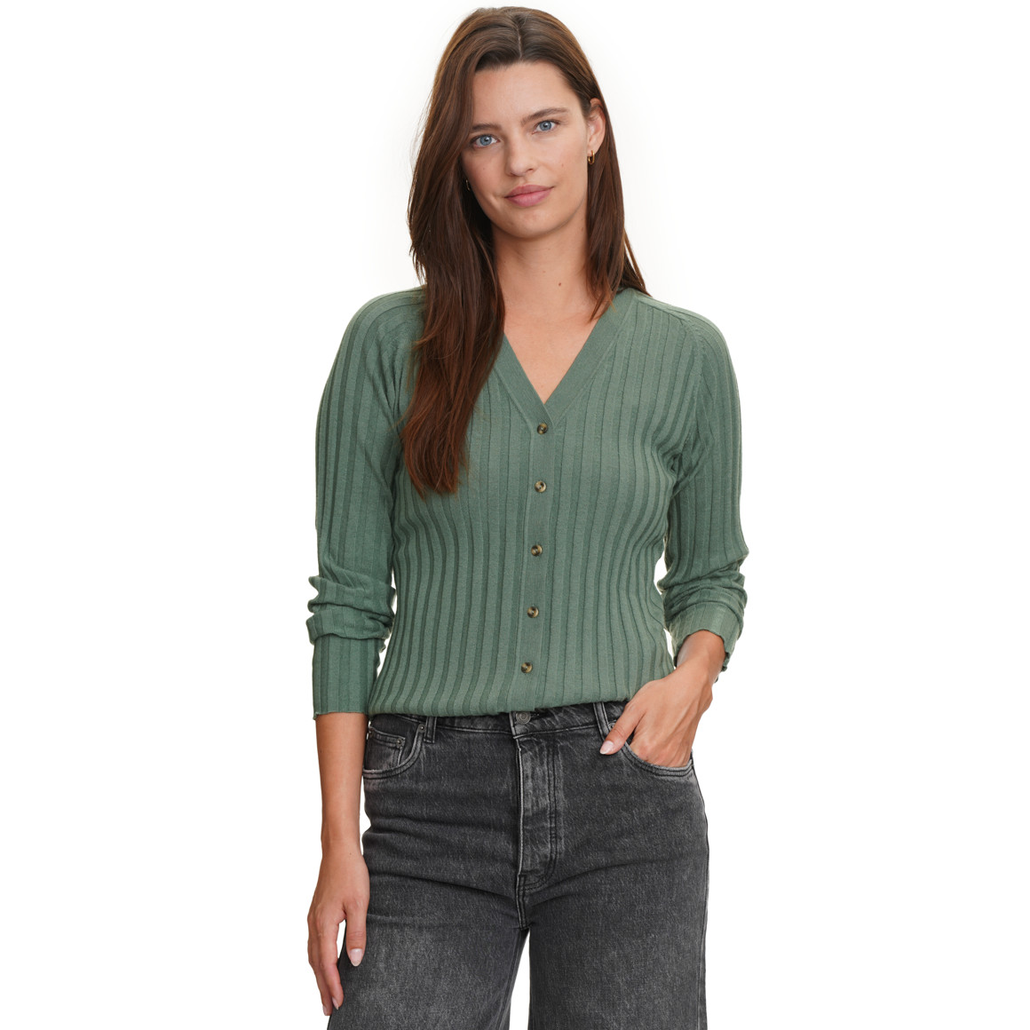 Damen Strickjacke mit V-Ausschnitt