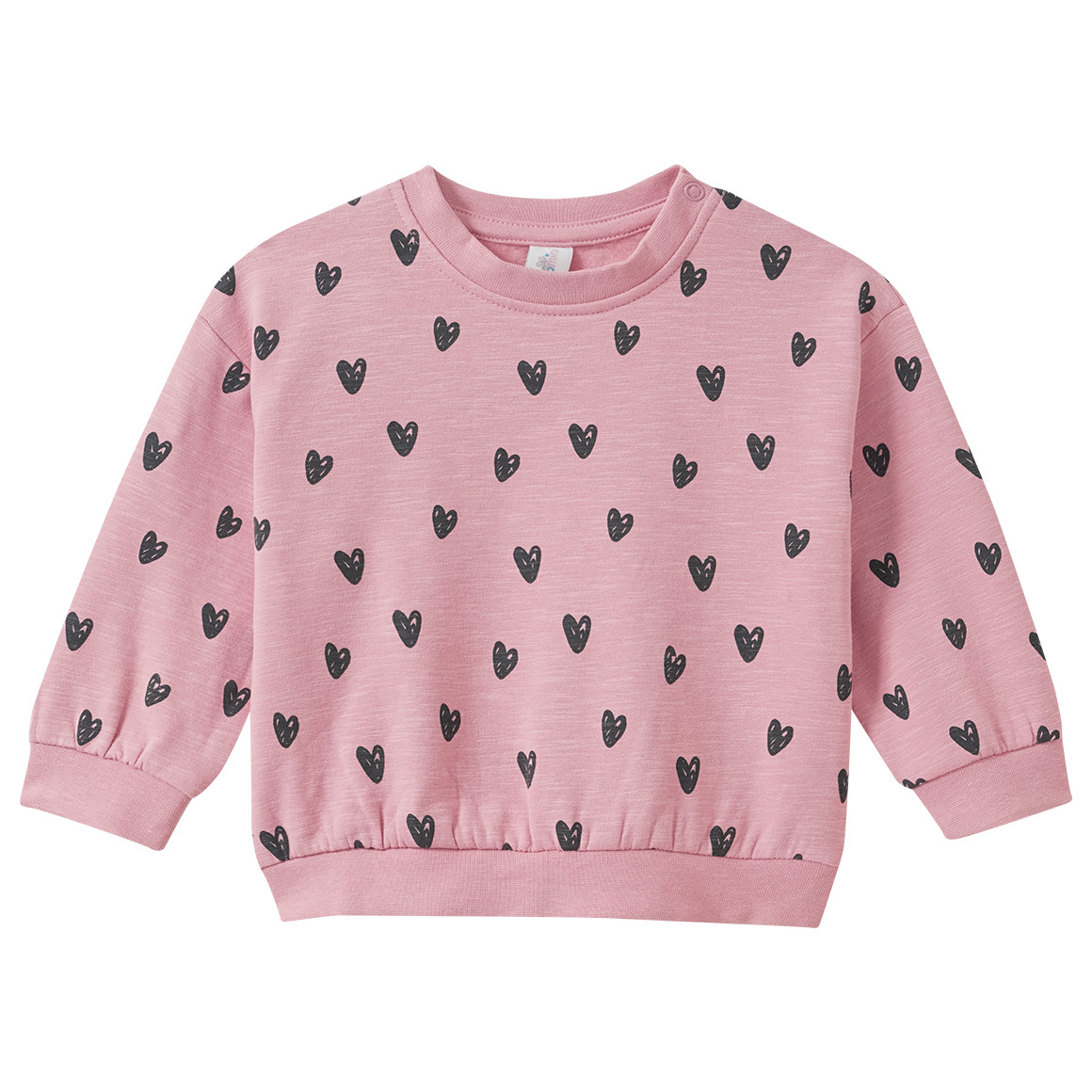 Baby sweatshirt met hartje all-over