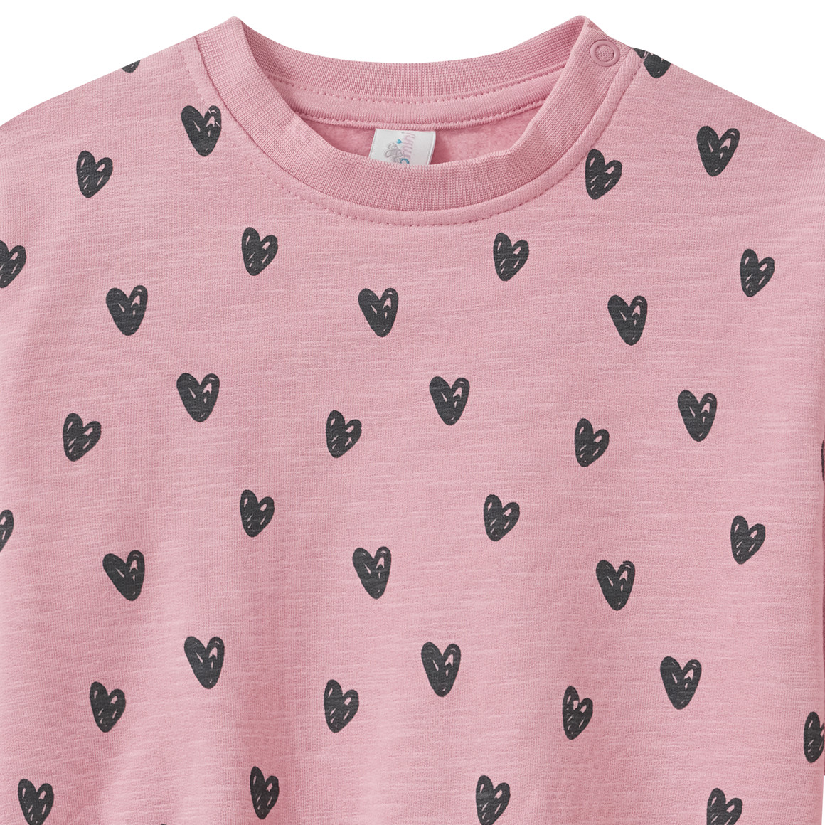 Baby sweatshirt met hartje all-over