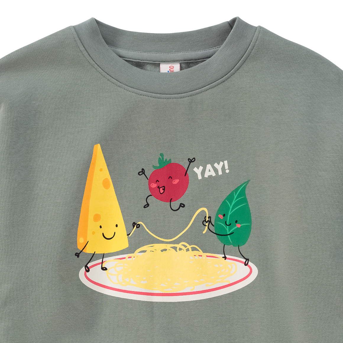 Babysweatshirt met pastaprint