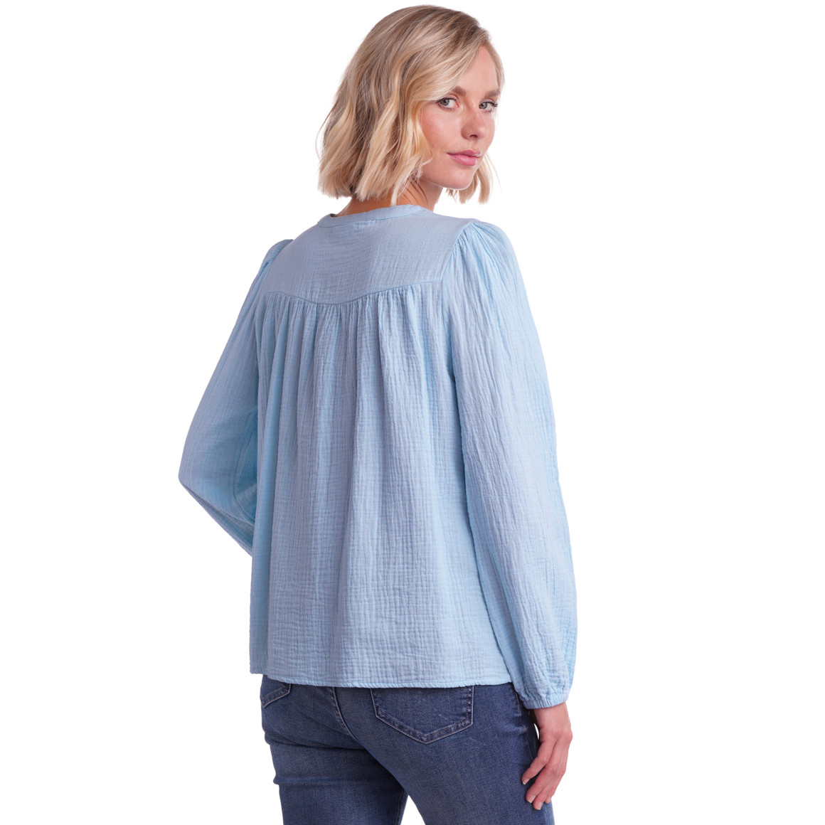 Damen Musselin-Bluse  aus Baumwolle