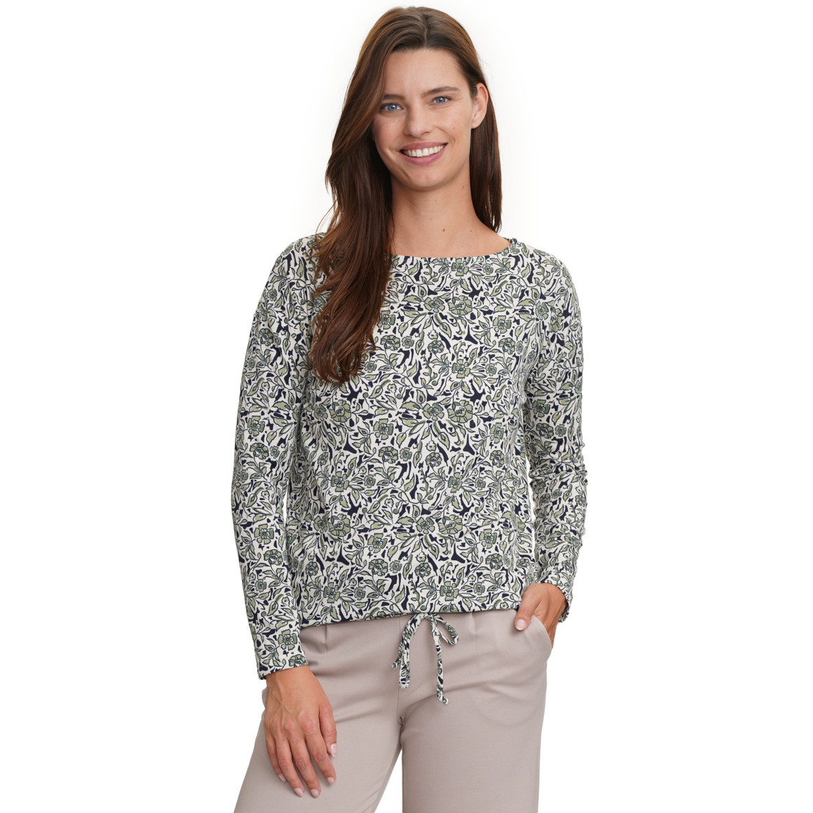 Dameshemd met lange mouwen en all-over print