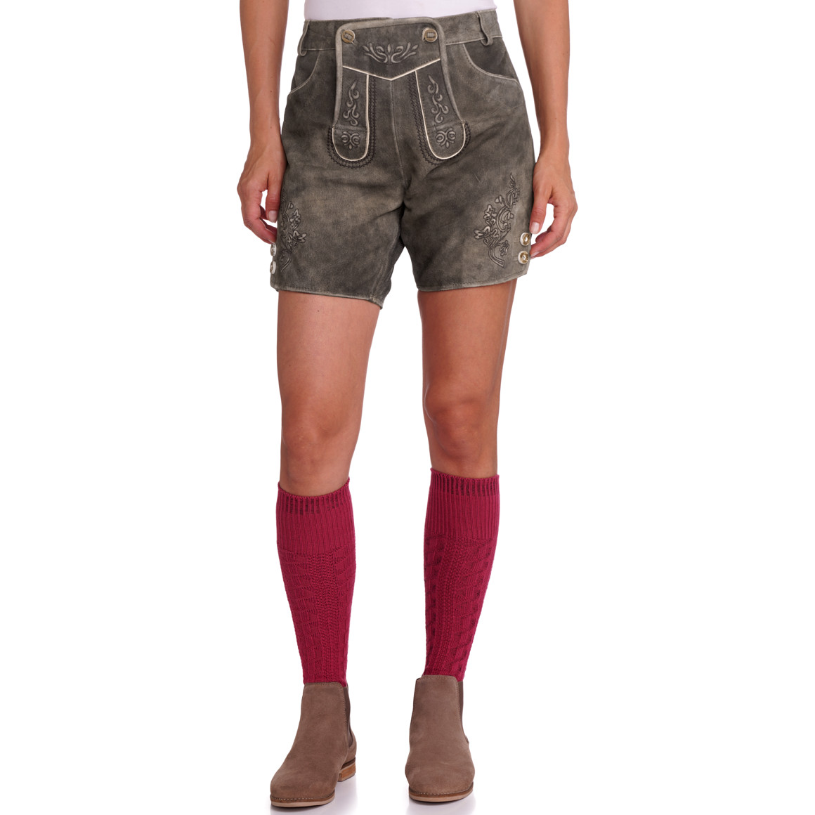 Damen Lederhose mit Stickereien
