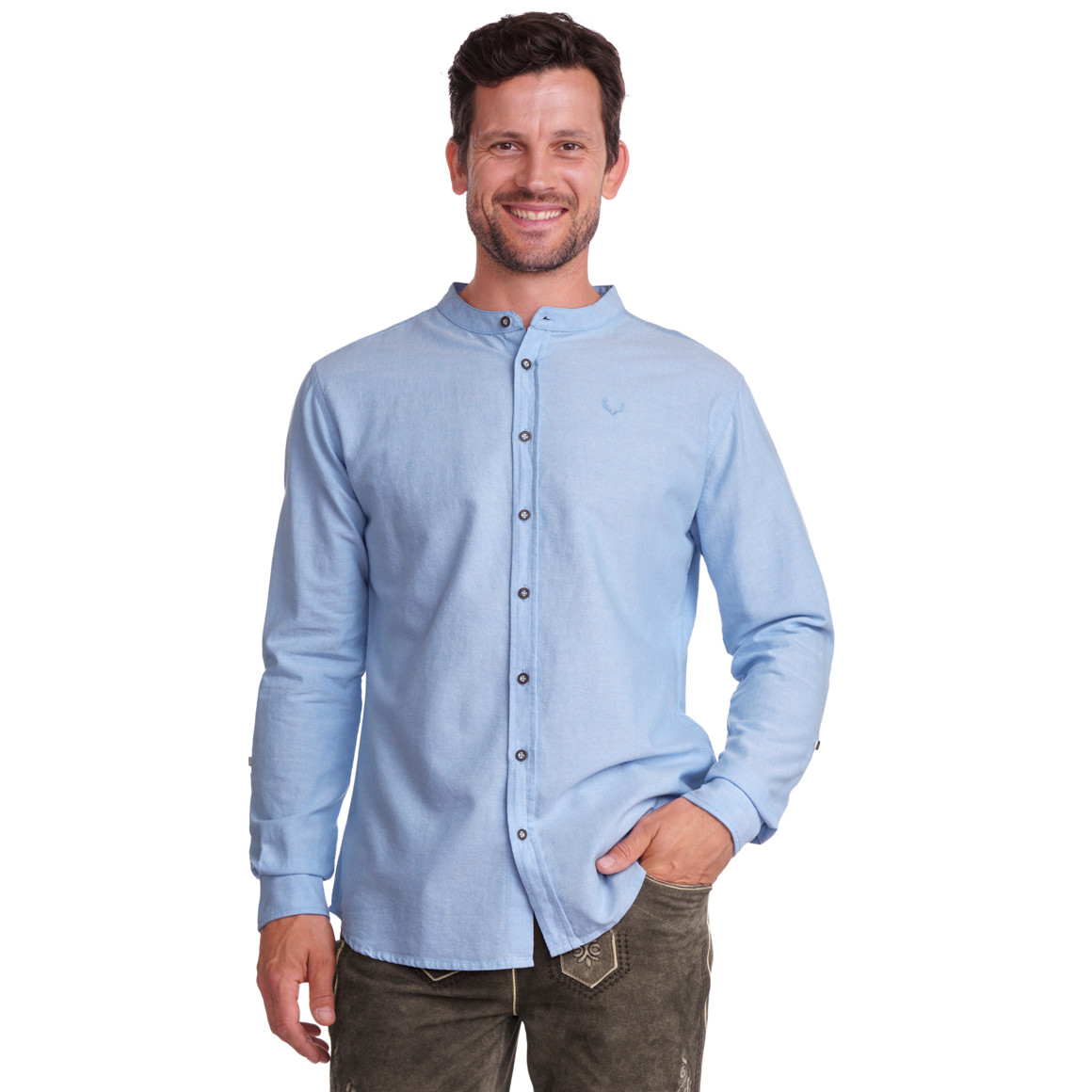 Herren Hemd mit Stehkragen