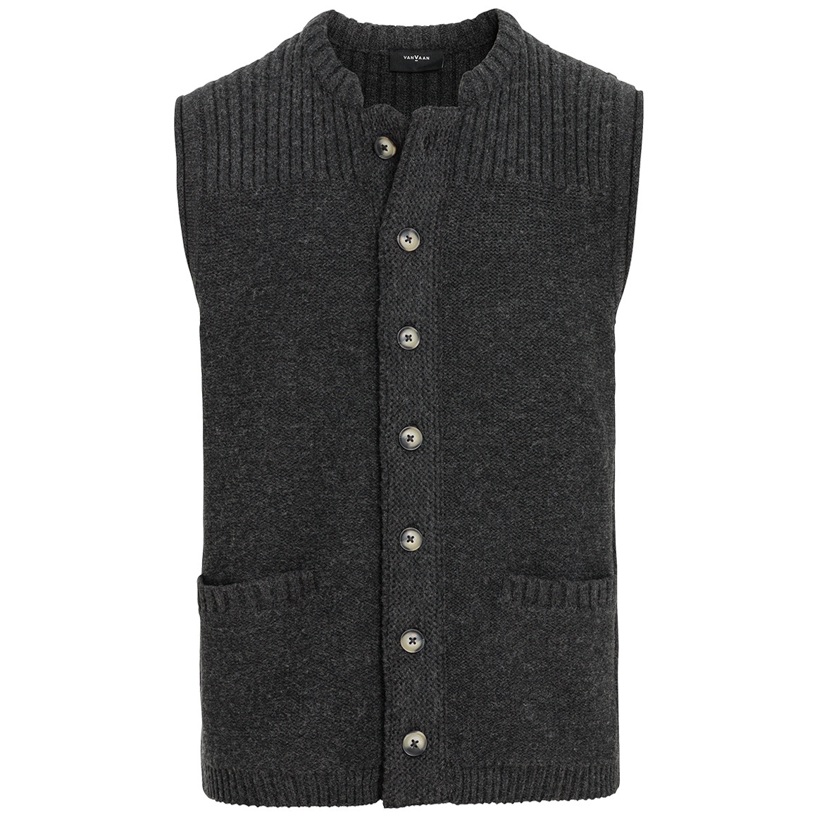 Gebreid herenvest met melange