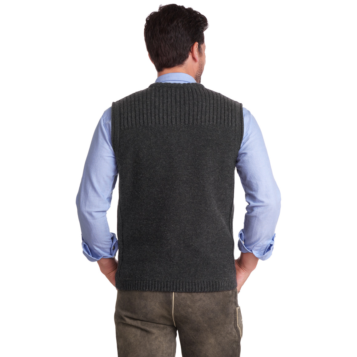Gebreid herenvest met melange