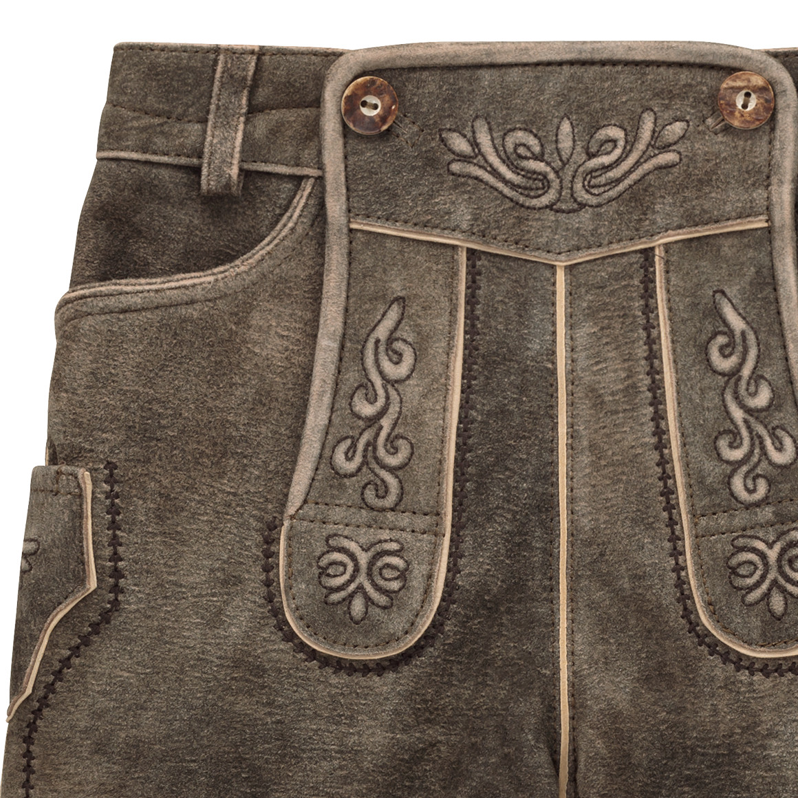 Leren jongensbroek met stiksel