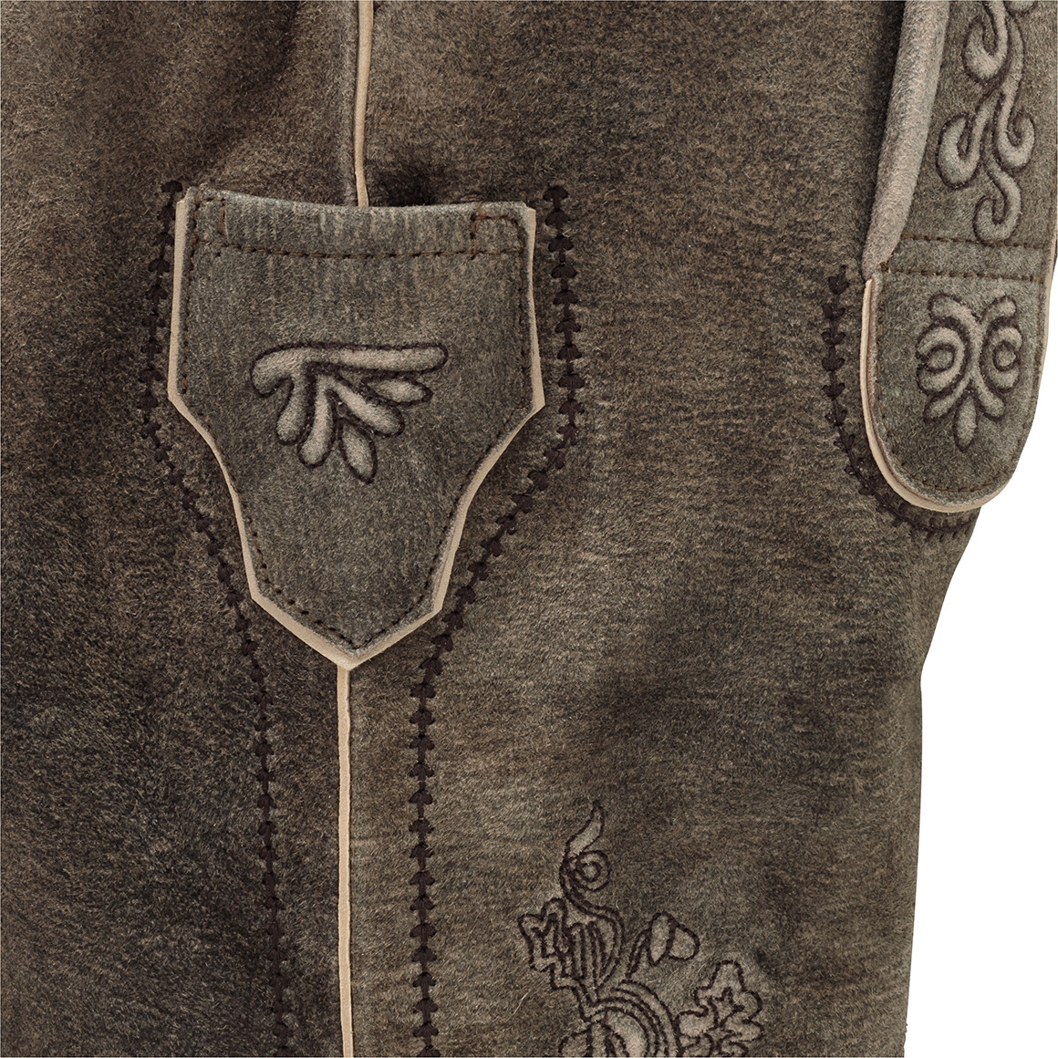 Leren jongensbroek met stiksel