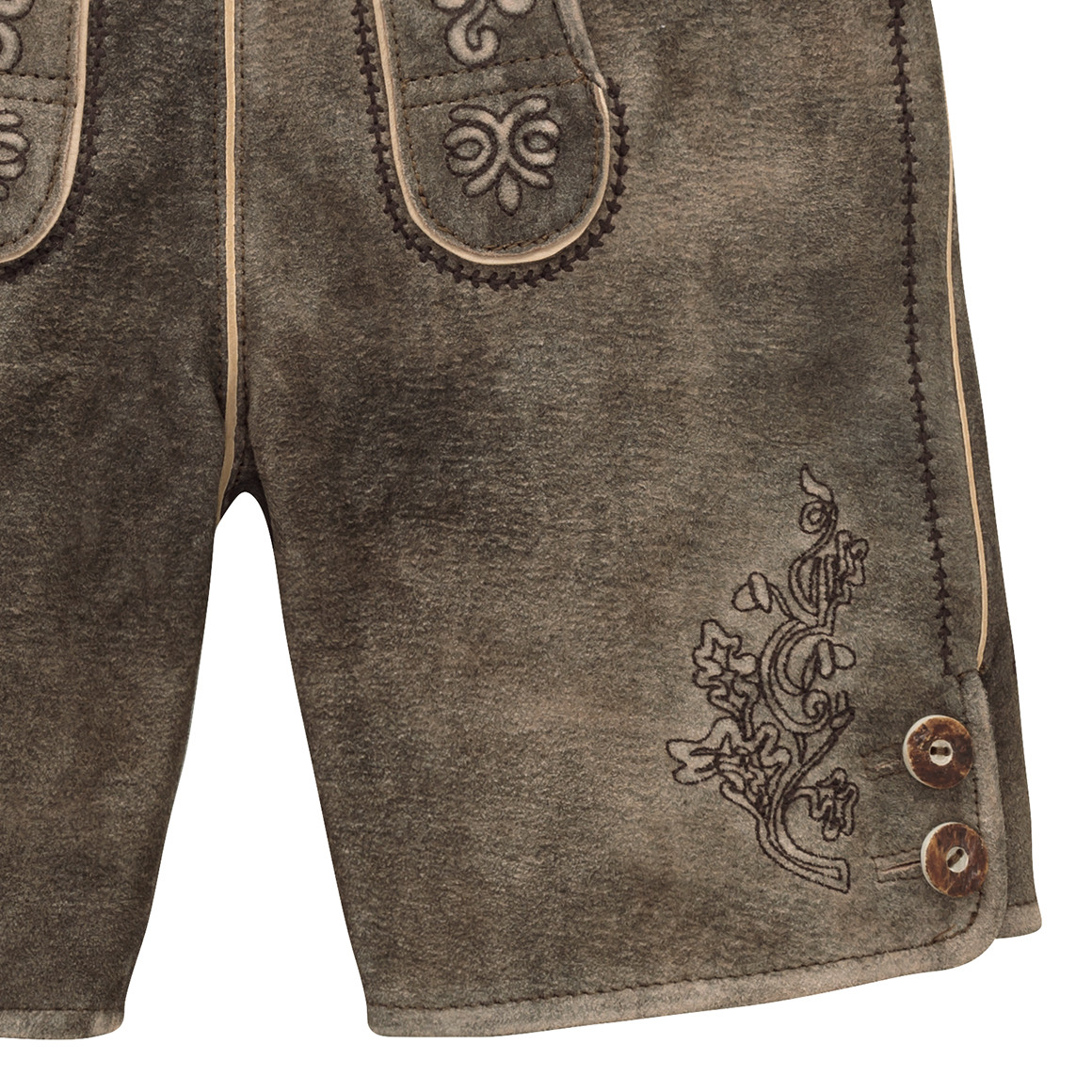 Leren jongensbroek met stiksel