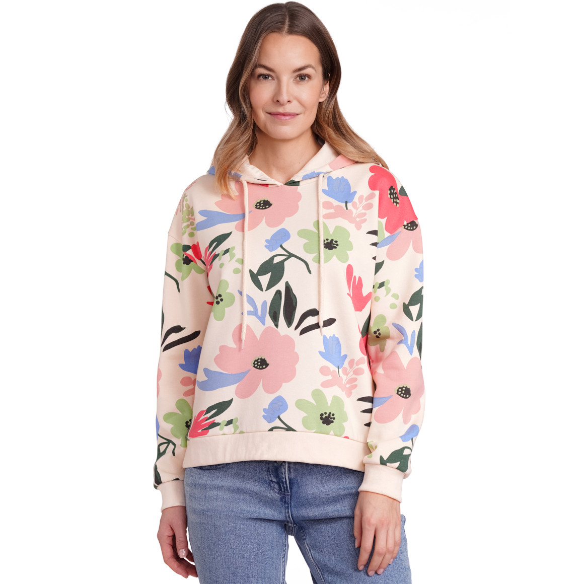 Ernstings Family Blumen Sweatshirt Damen Damen Sweatshirt Mit Schalkragen  Ernsting's Family