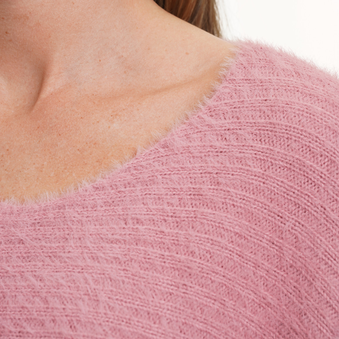 Gebreide damestrui met boothals