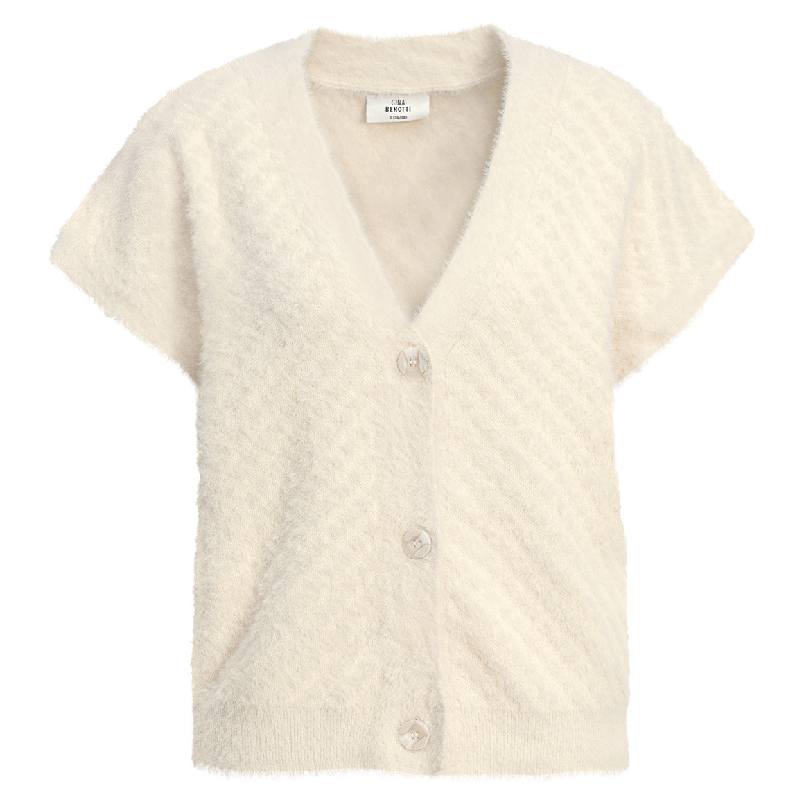 Gebreid damesgilet met knoopsluiting