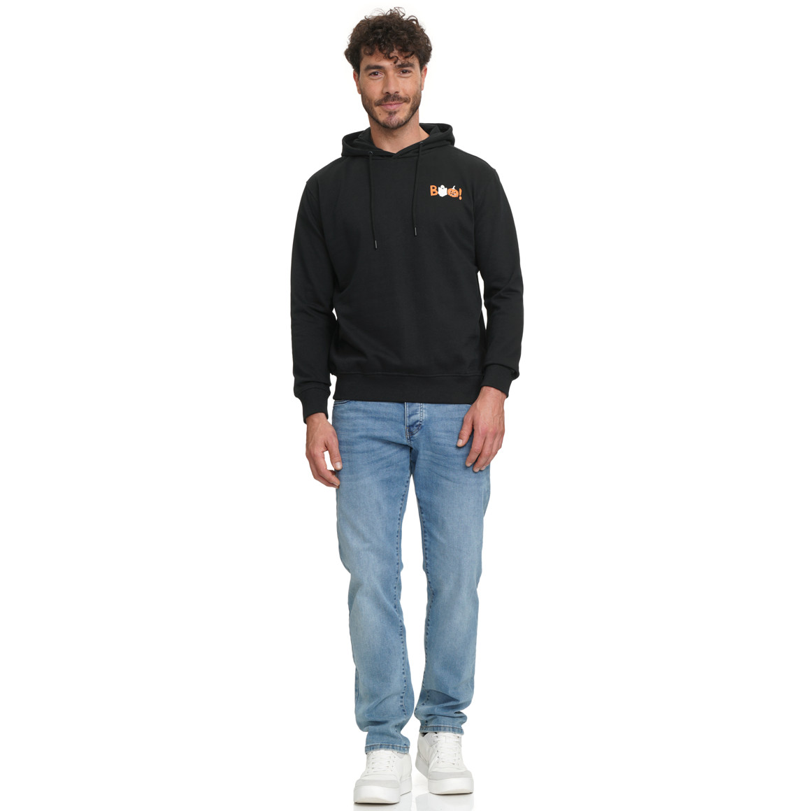 Herren Hoodie mit Glow in the dark Effekt