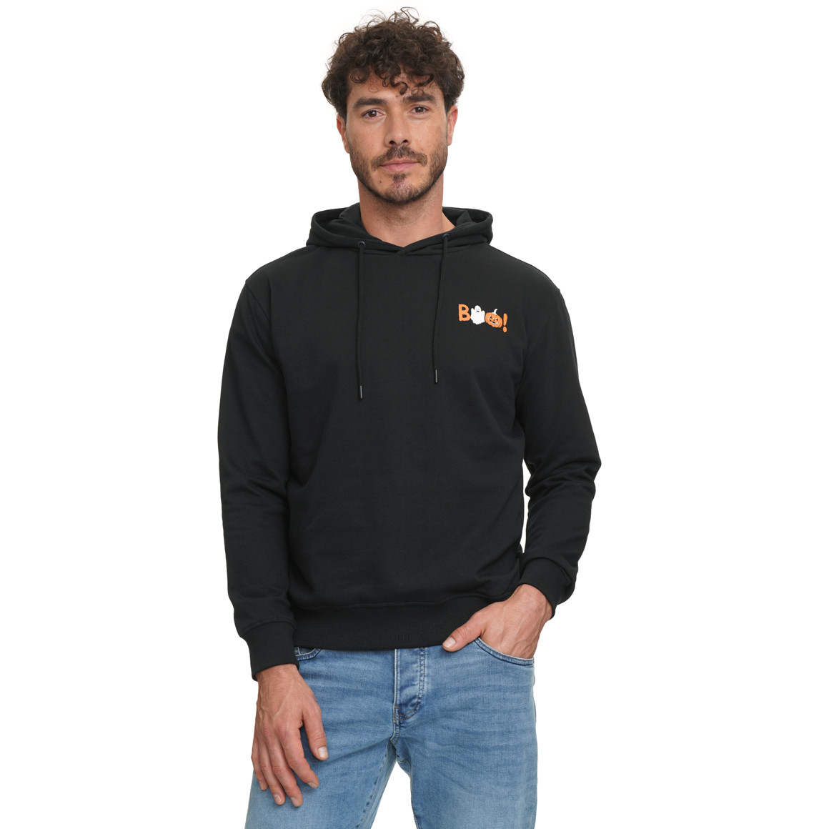 Herren Hoodie mit Glow in the dark Effekt