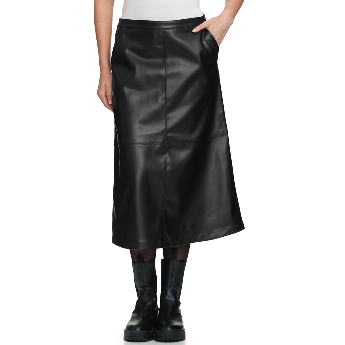 Dames midirok met decoratieve naden