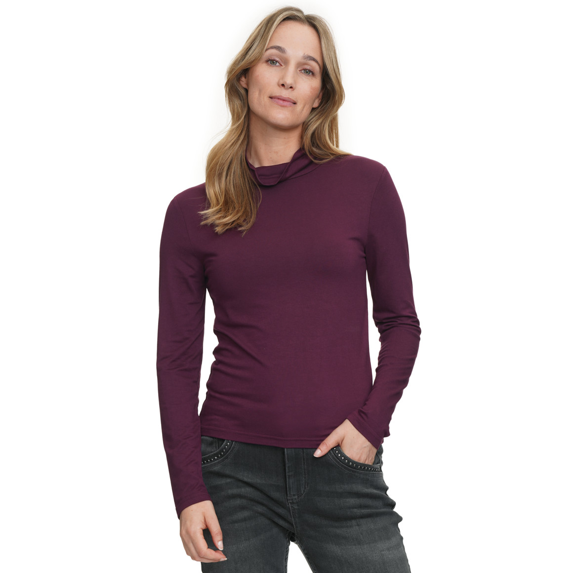 Damen Langarmshirt mit Rollkragen