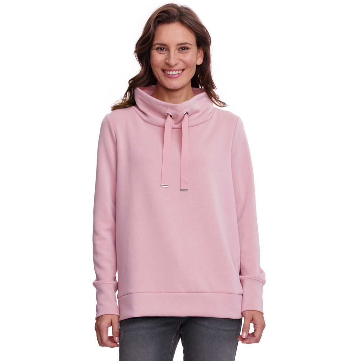 Dames sweat trui met opstaande kraag