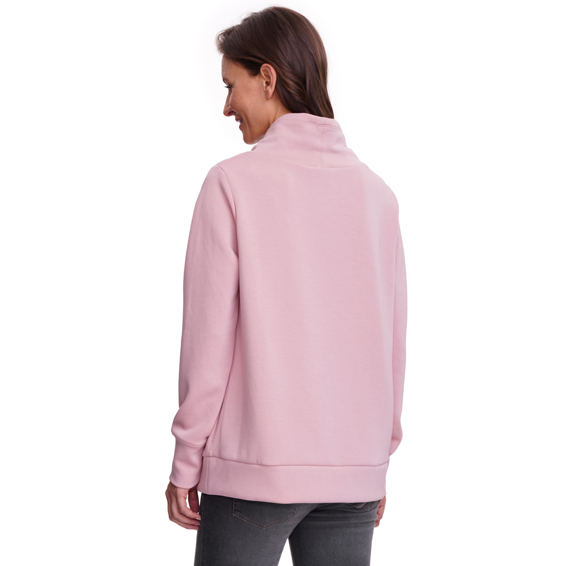 Dames sweat trui met opstaande kraag