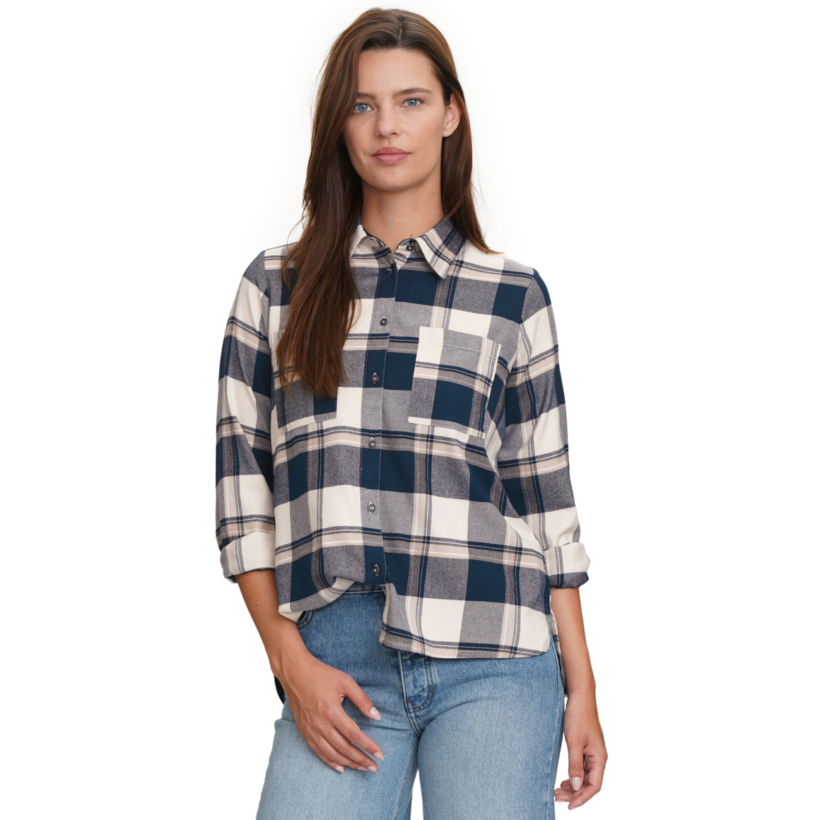 Damesblouse in een geruite look